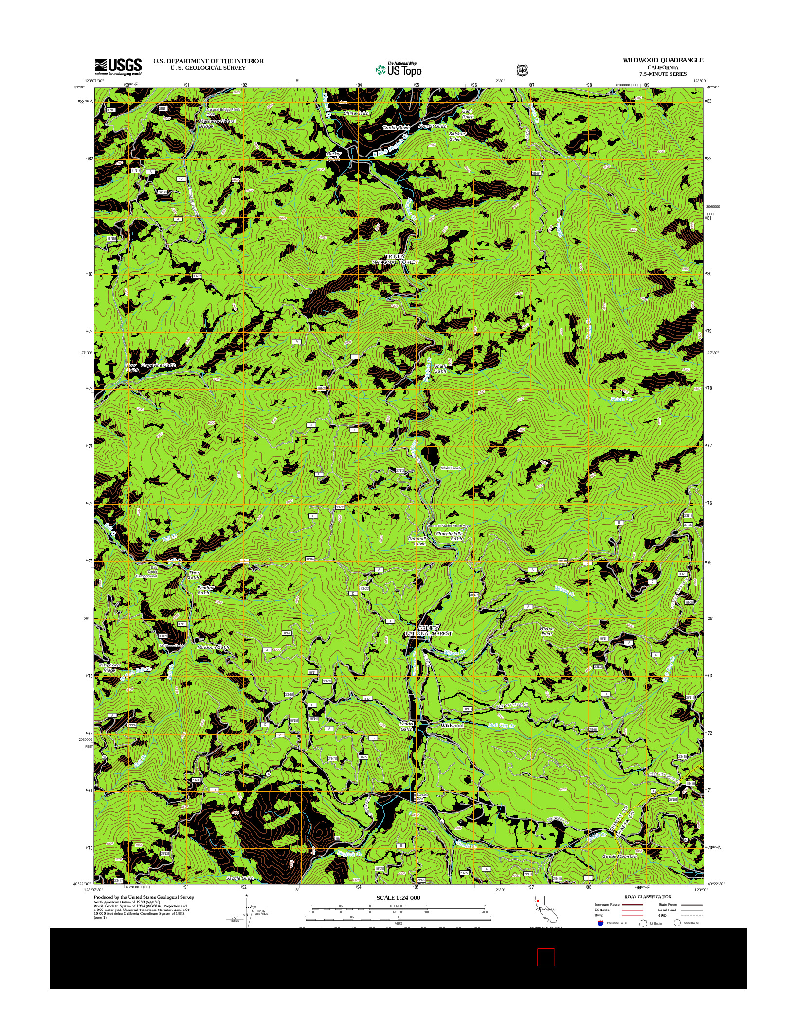 USGS US TOPO 7.5-MINUTE MAP FOR WILDWOOD, CA 2012