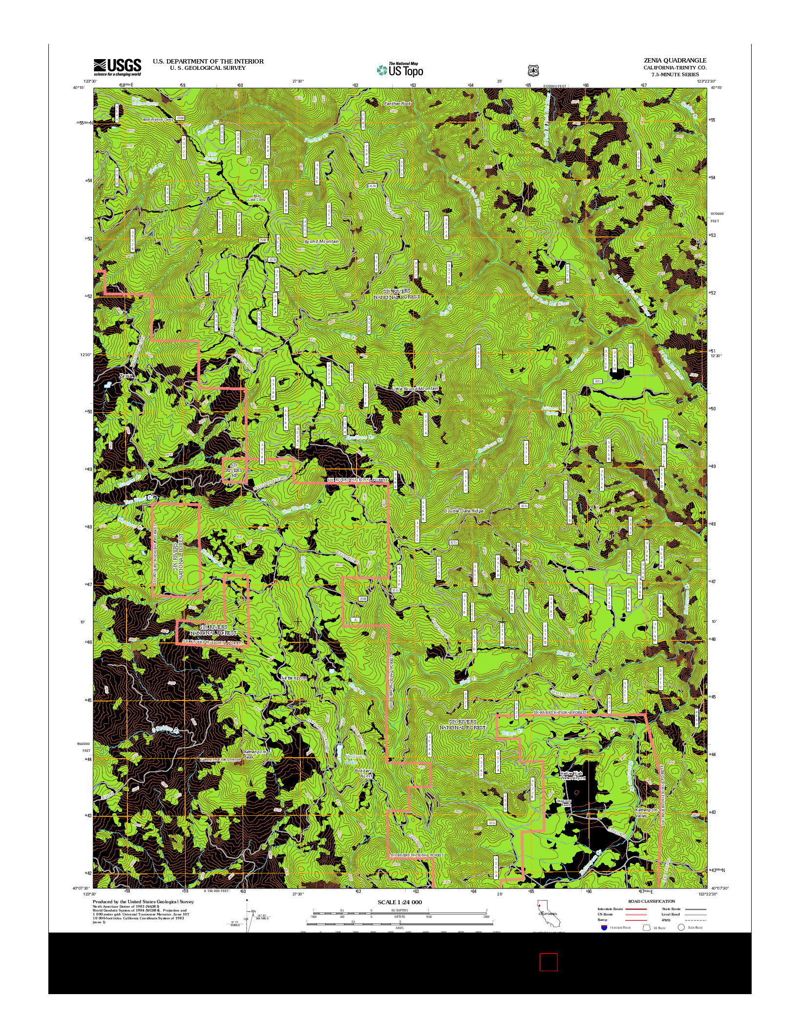 USGS US TOPO 7.5-MINUTE MAP FOR ZENIA, CA 2012