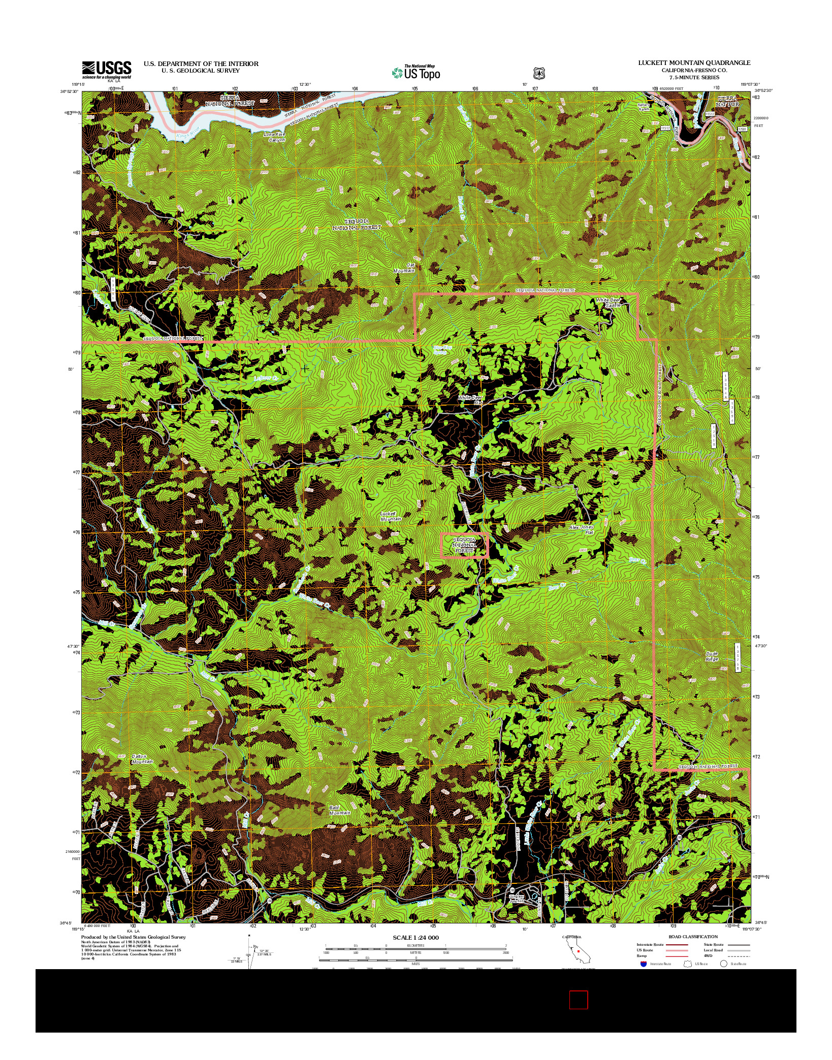 USGS US TOPO 7.5-MINUTE MAP FOR LUCKETT MOUNTAIN, CA 2012