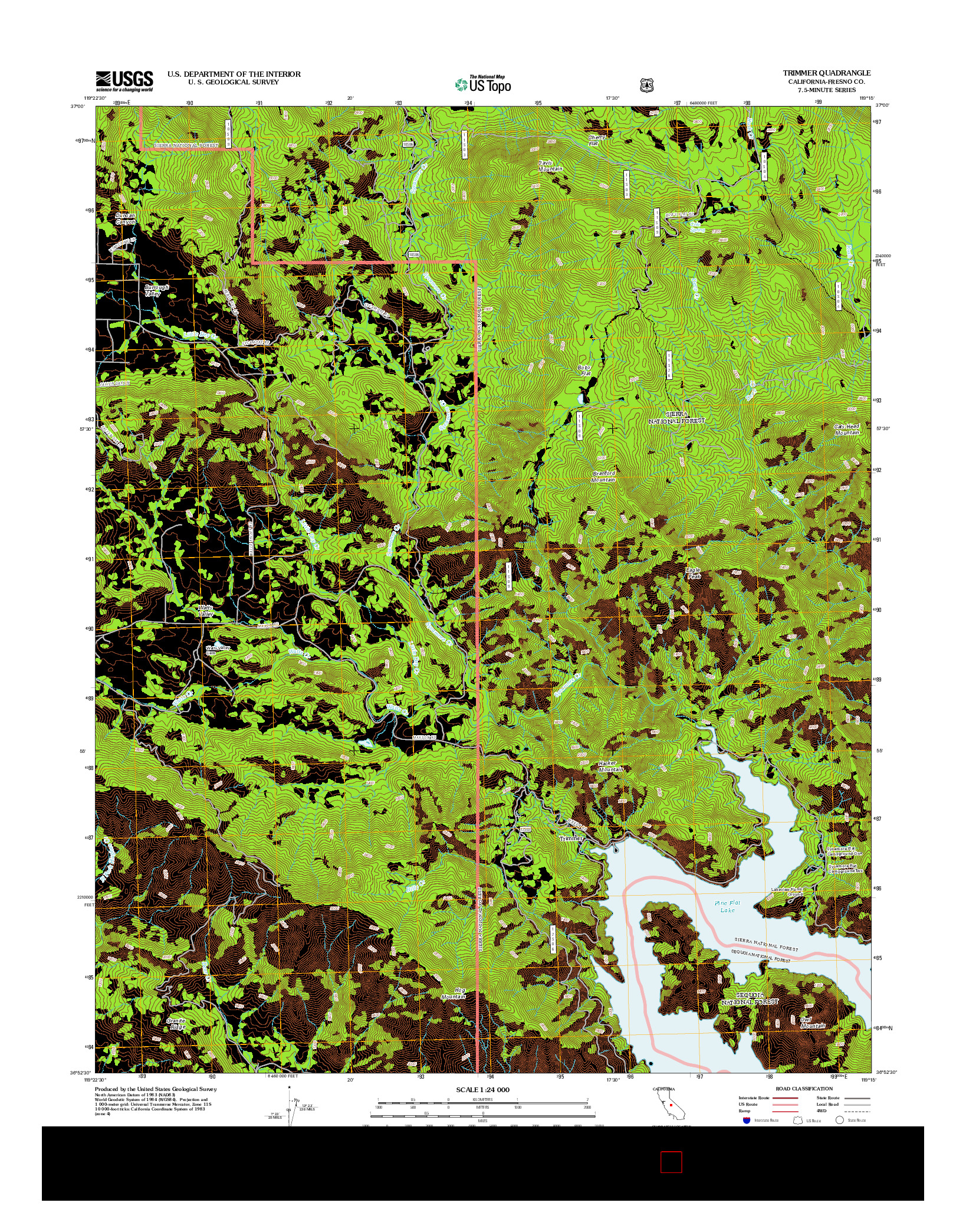 USGS US TOPO 7.5-MINUTE MAP FOR TRIMMER, CA 2012