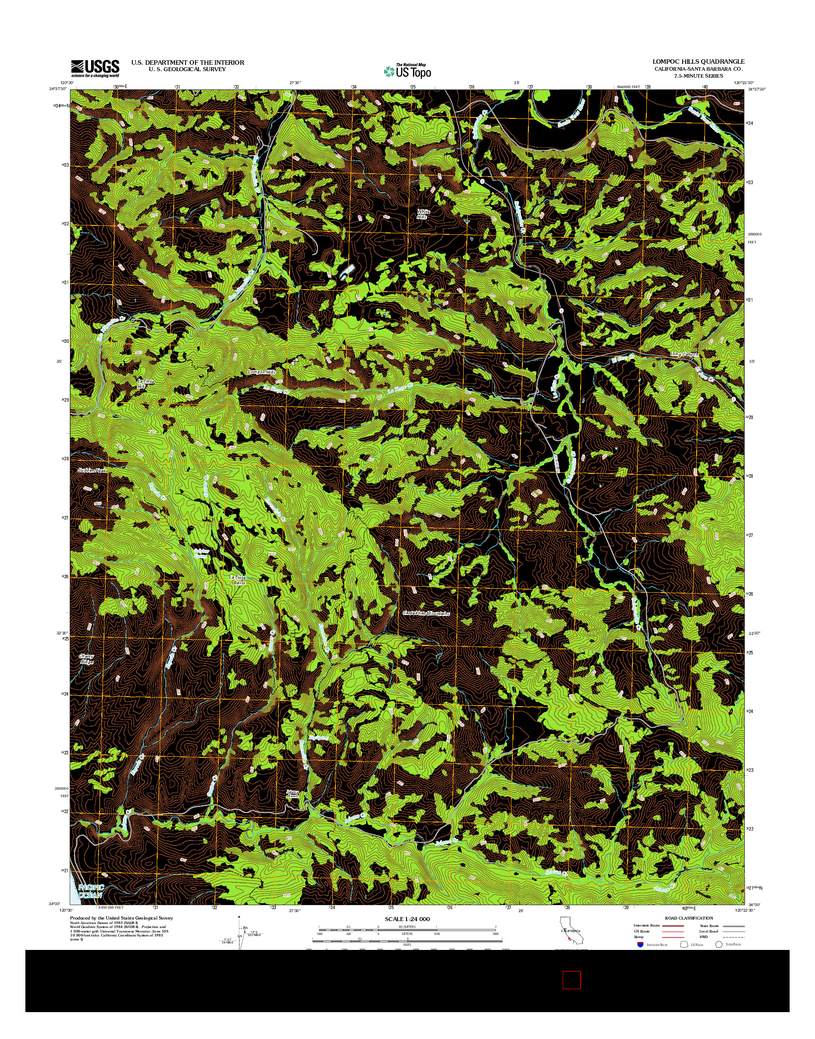 USGS US TOPO 7.5-MINUTE MAP FOR LOMPOC HILLS, CA 2012