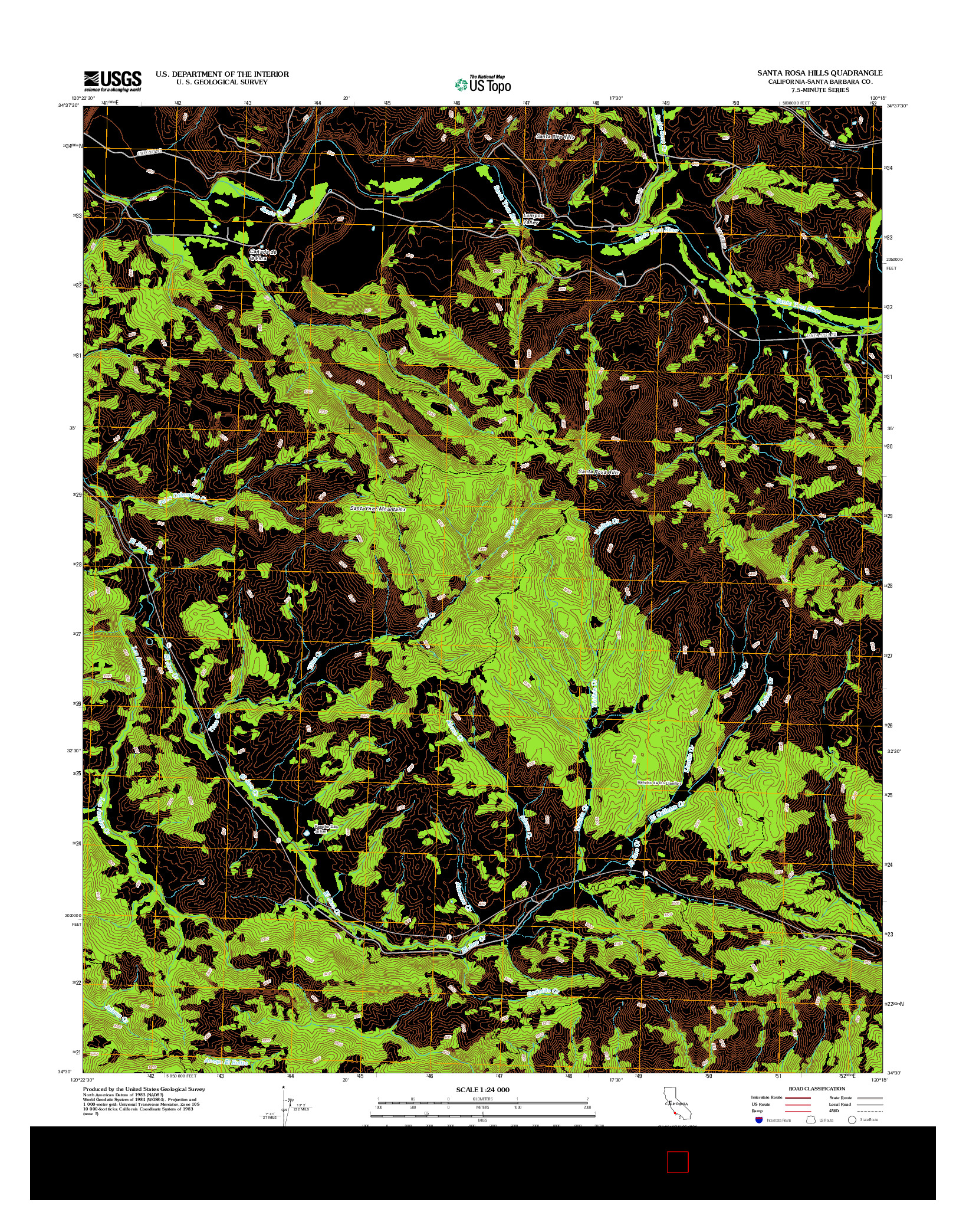 USGS US TOPO 7.5-MINUTE MAP FOR SANTA ROSA HILLS, CA 2012