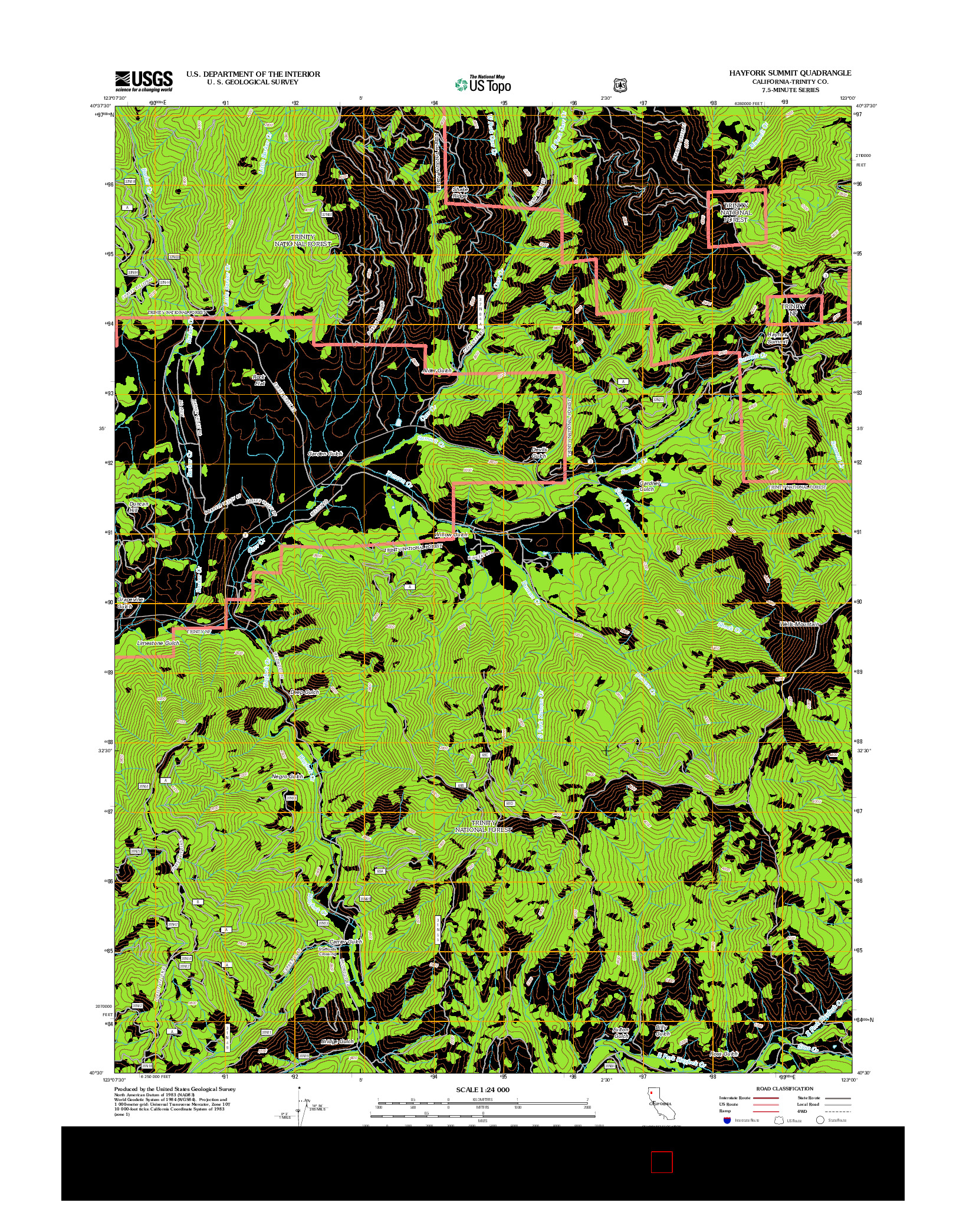 USGS US TOPO 7.5-MINUTE MAP FOR HAYFORK SUMMIT, CA 2012