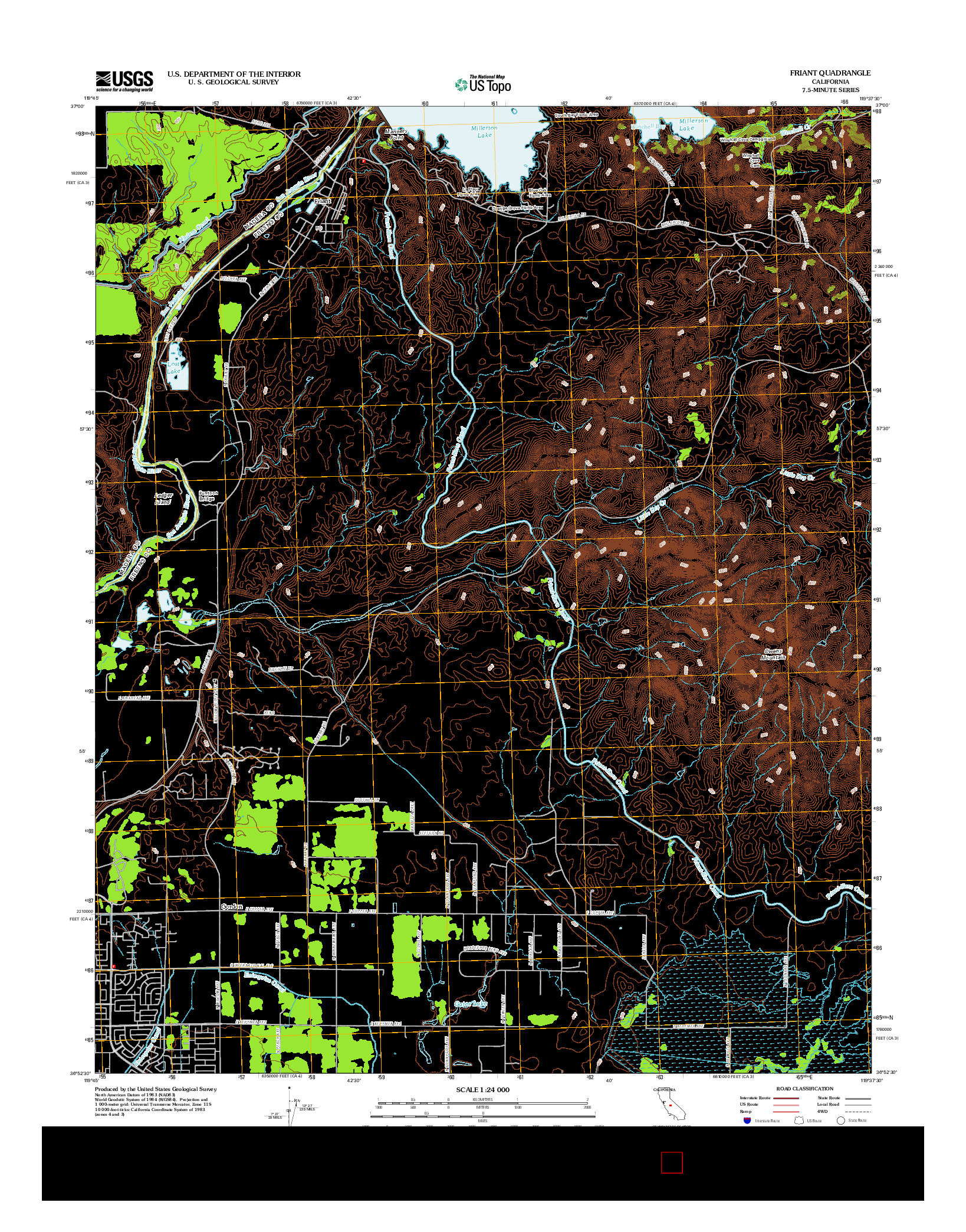 USGS US TOPO 7.5-MINUTE MAP FOR FRIANT, CA 2012