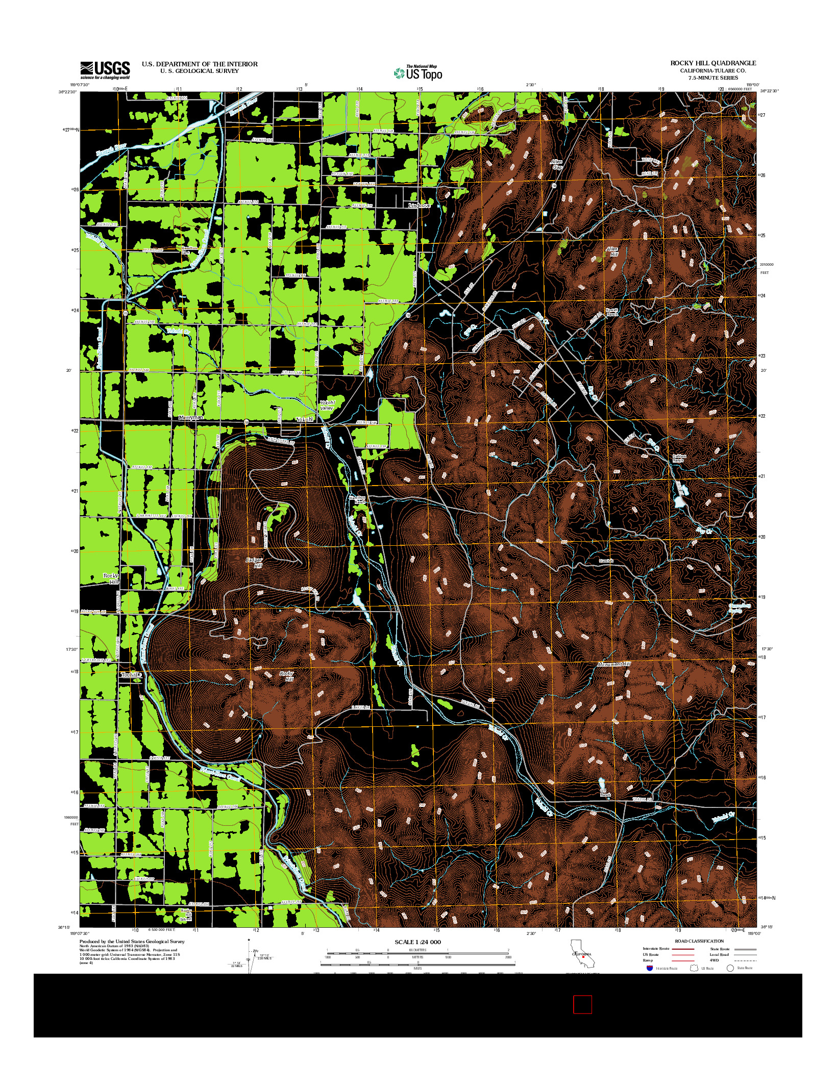 USGS US TOPO 7.5-MINUTE MAP FOR ROCKY HILL, CA 2012