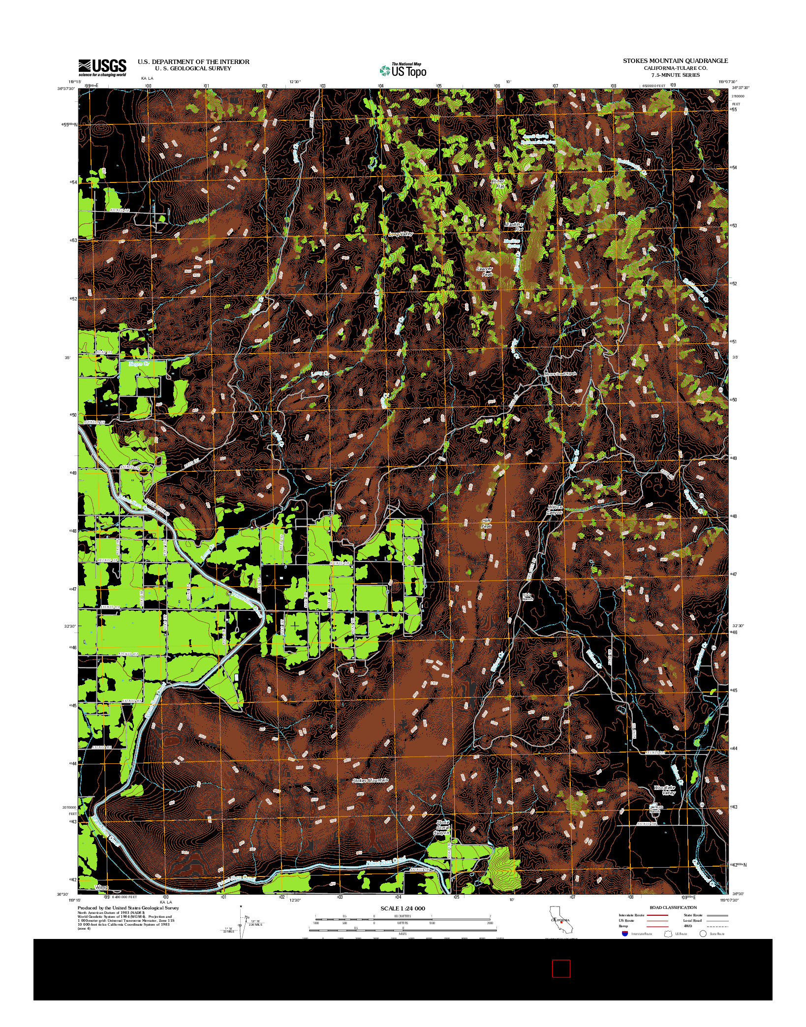 USGS US TOPO 7.5-MINUTE MAP FOR STOKES MOUNTAIN, CA 2012