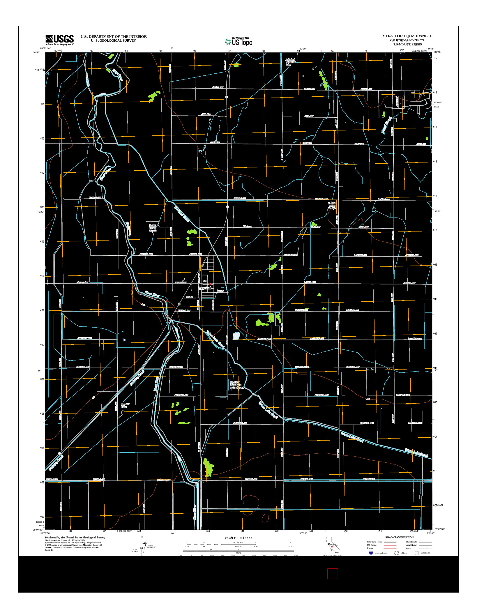 USGS US TOPO 7.5-MINUTE MAP FOR STRATFORD, CA 2012