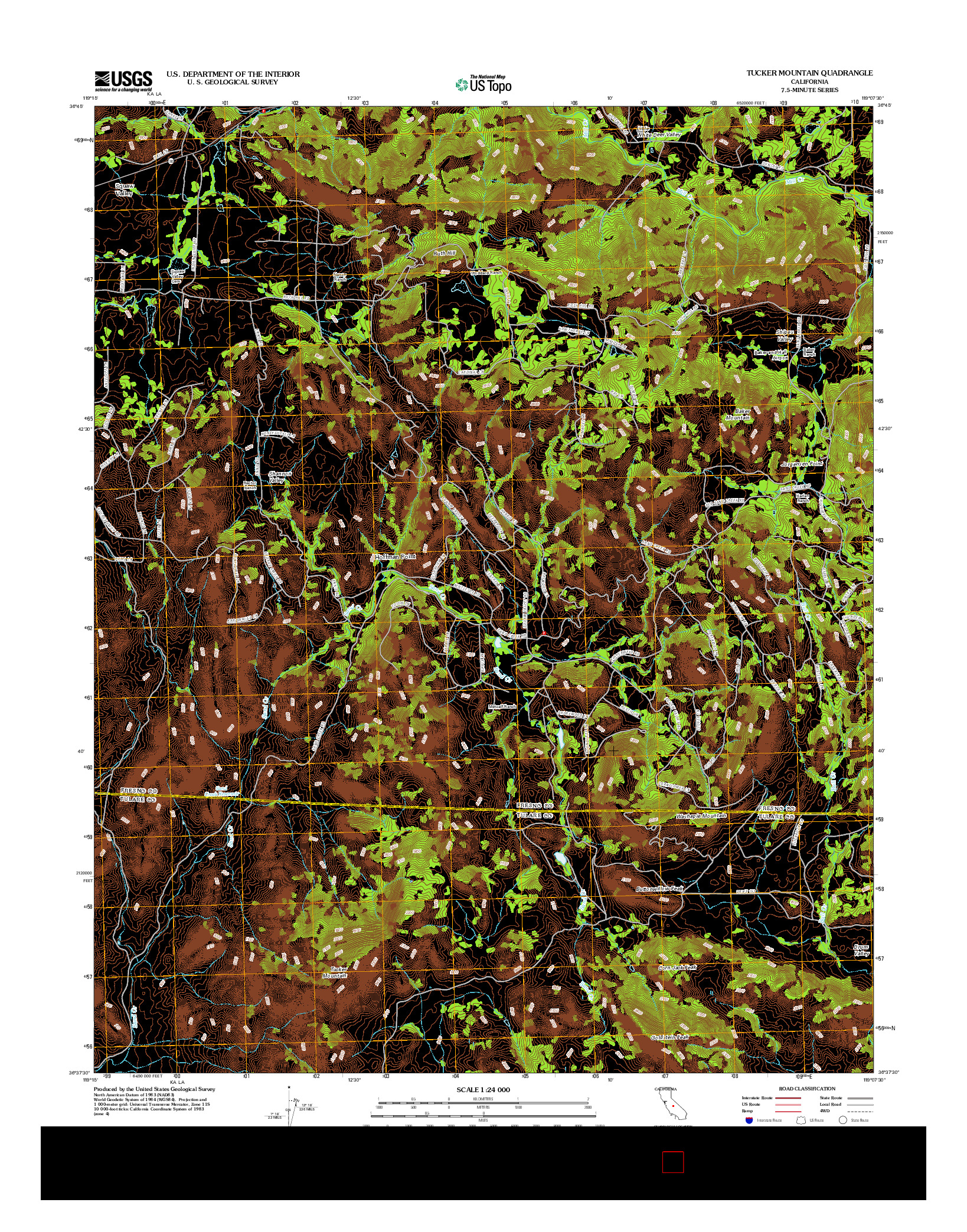 USGS US TOPO 7.5-MINUTE MAP FOR TUCKER MOUNTAIN, CA 2012