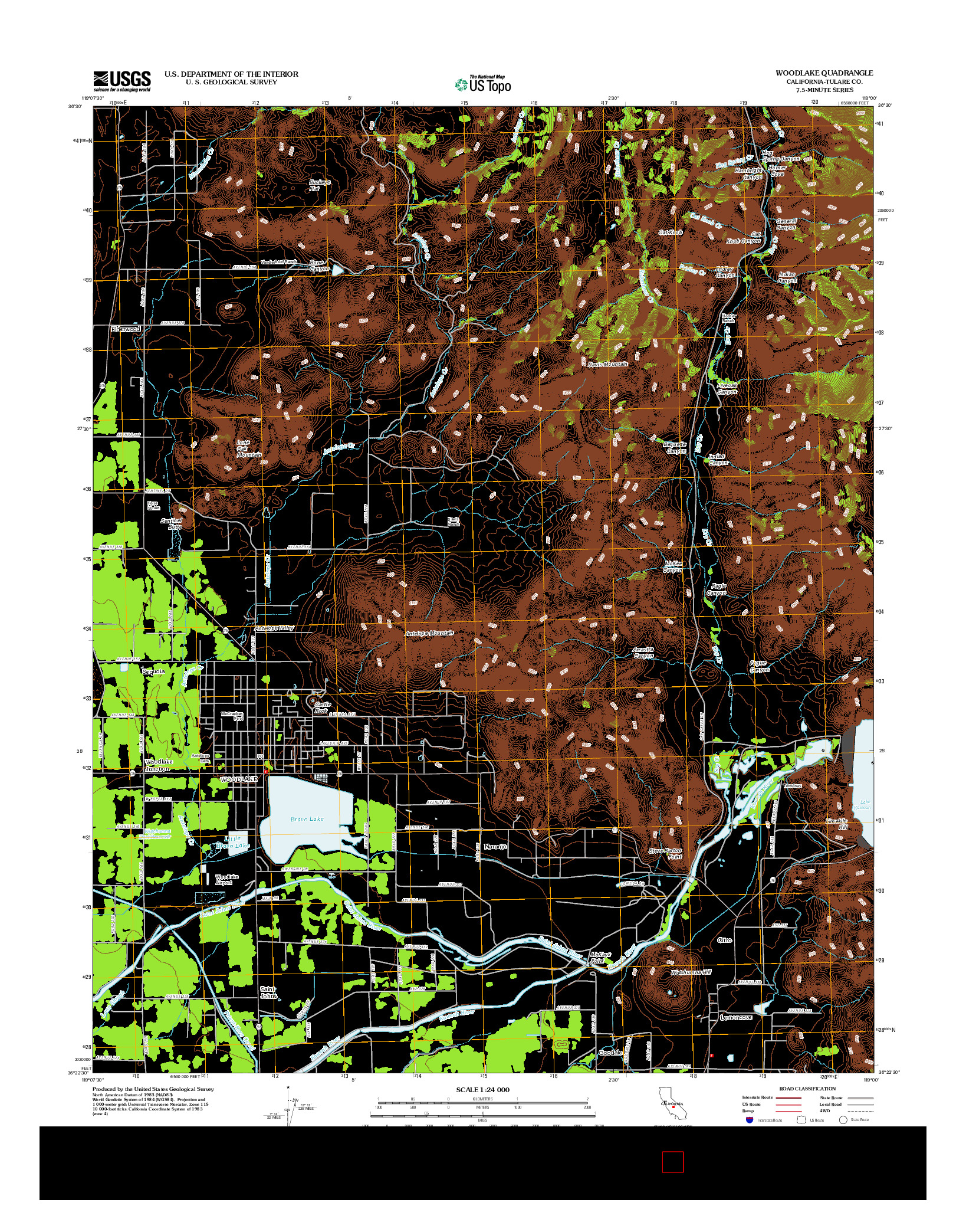 USGS US TOPO 7.5-MINUTE MAP FOR WOODLAKE, CA 2012