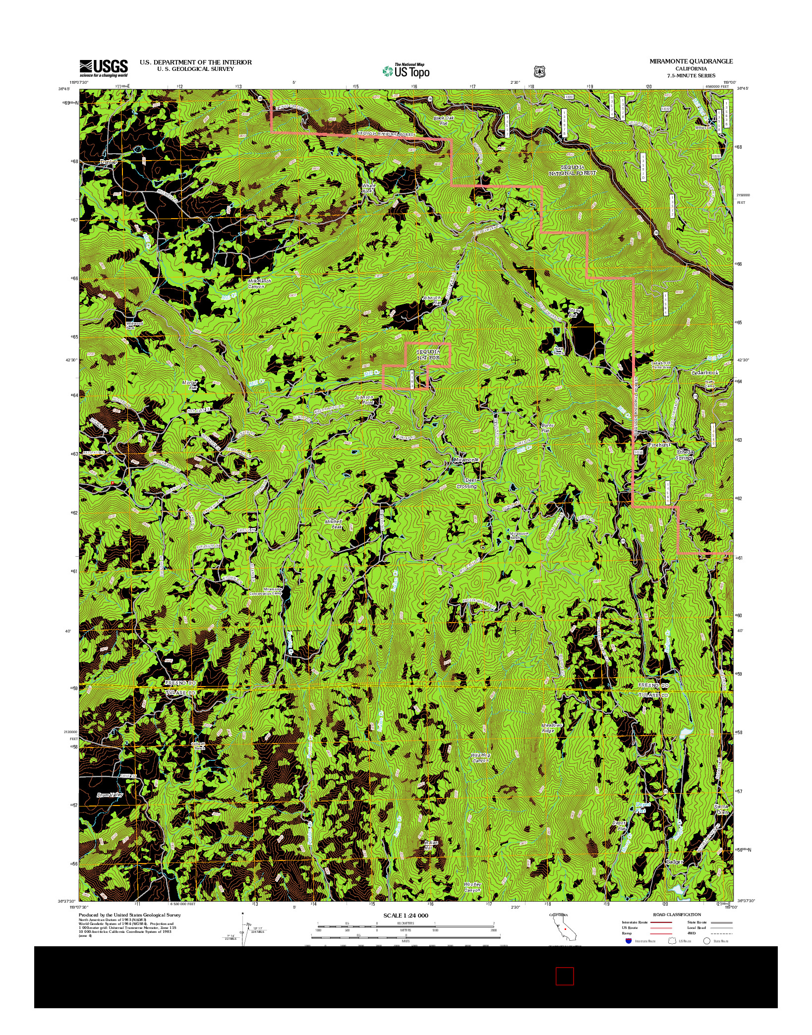 USGS US TOPO 7.5-MINUTE MAP FOR MIRAMONTE, CA 2012