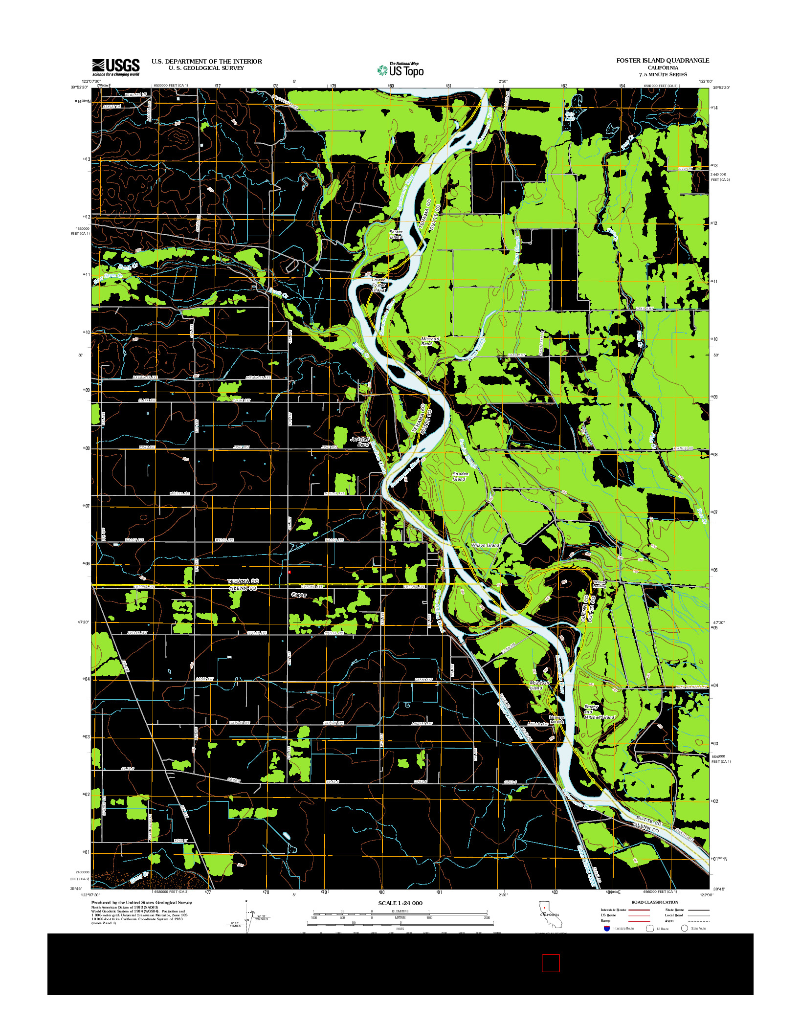 USGS US TOPO 7.5-MINUTE MAP FOR FOSTER ISLAND, CA 2012