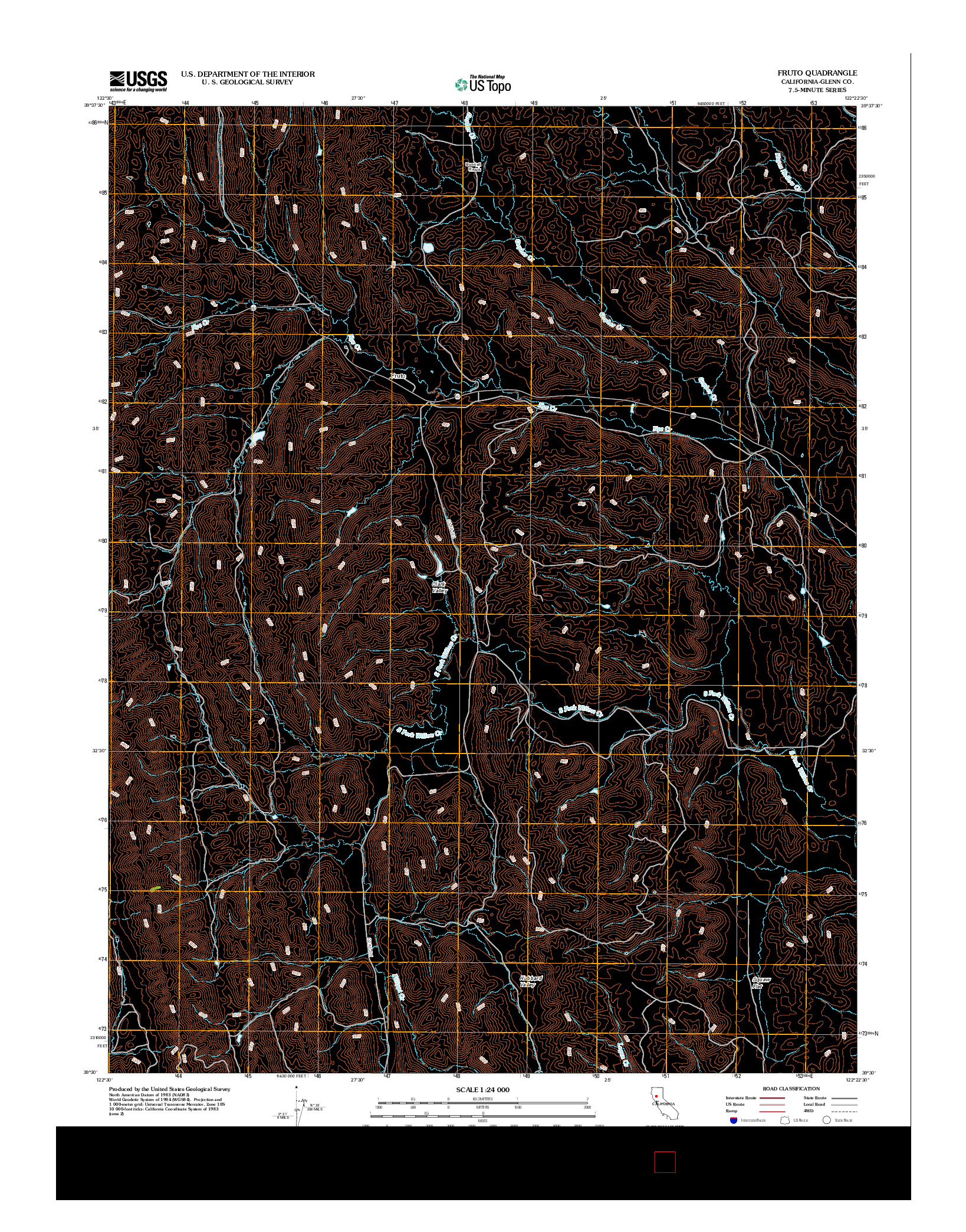 USGS US TOPO 7.5-MINUTE MAP FOR FRUTO, CA 2012
