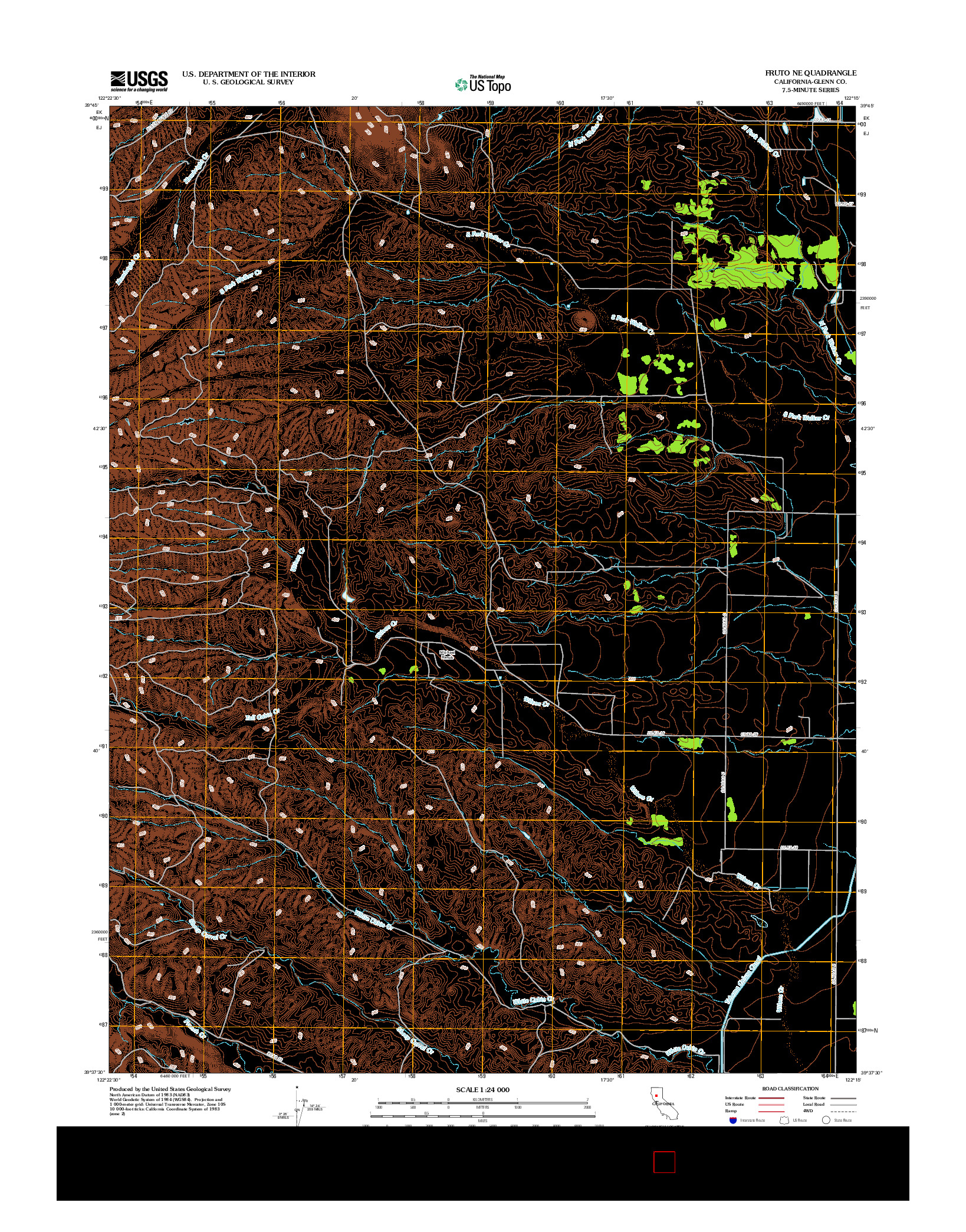 USGS US TOPO 7.5-MINUTE MAP FOR FRUTO NE, CA 2012