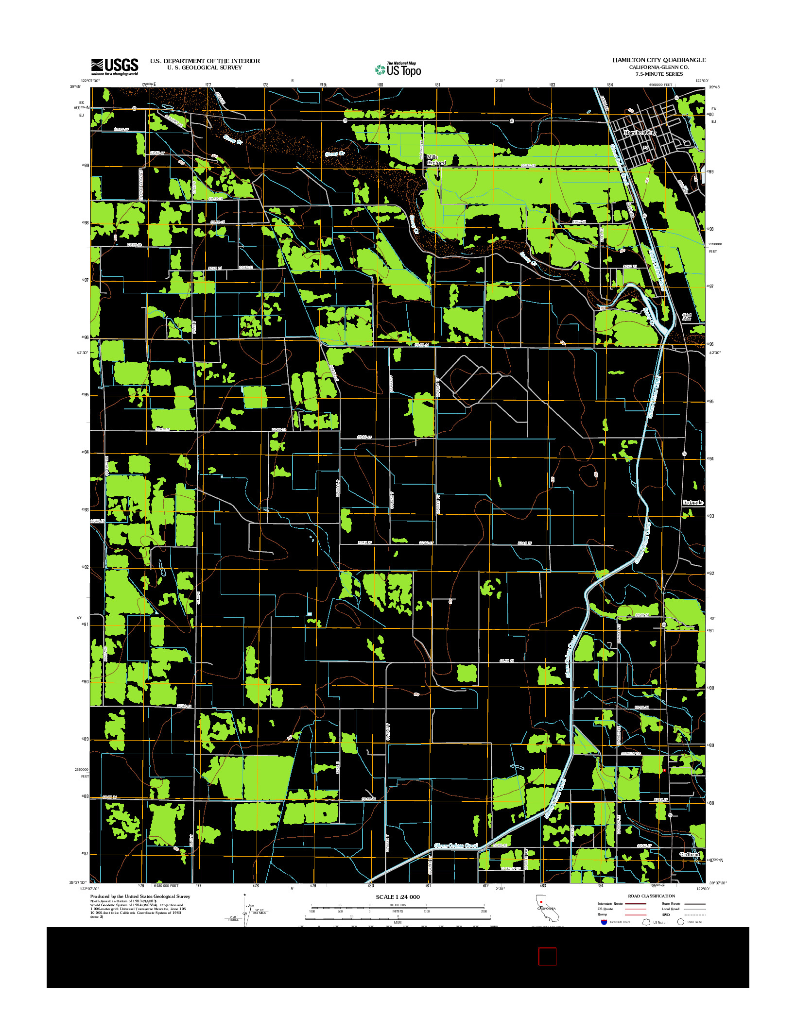 USGS US TOPO 7.5-MINUTE MAP FOR HAMILTON CITY, CA 2012