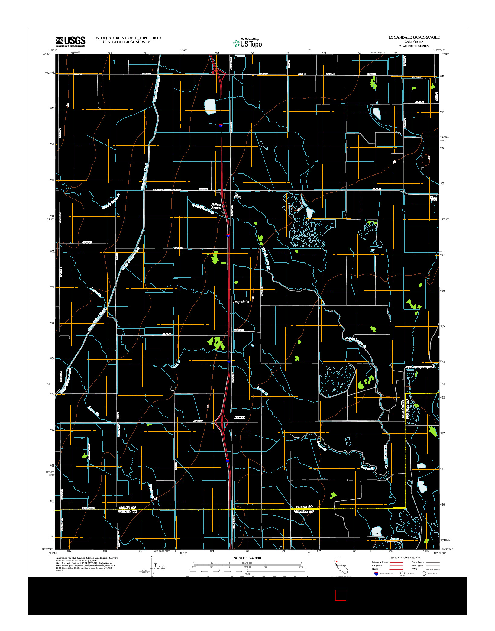 USGS US TOPO 7.5-MINUTE MAP FOR LOGANDALE, CA 2012