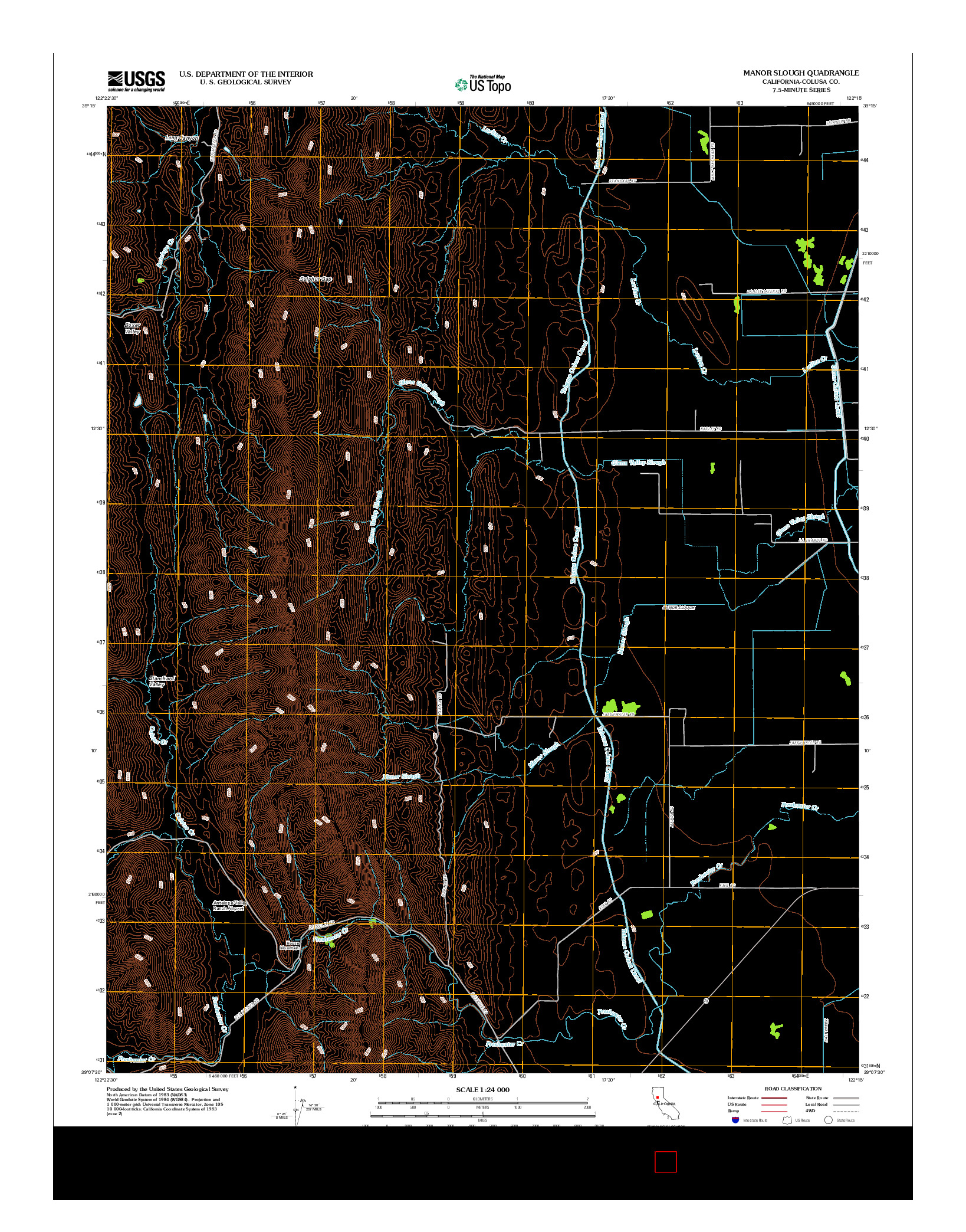 USGS US TOPO 7.5-MINUTE MAP FOR MANOR SLOUGH, CA 2012