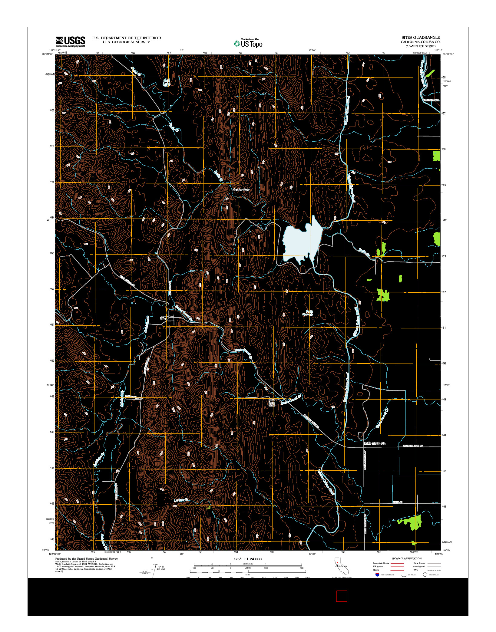 USGS US TOPO 7.5-MINUTE MAP FOR SITES, CA 2012