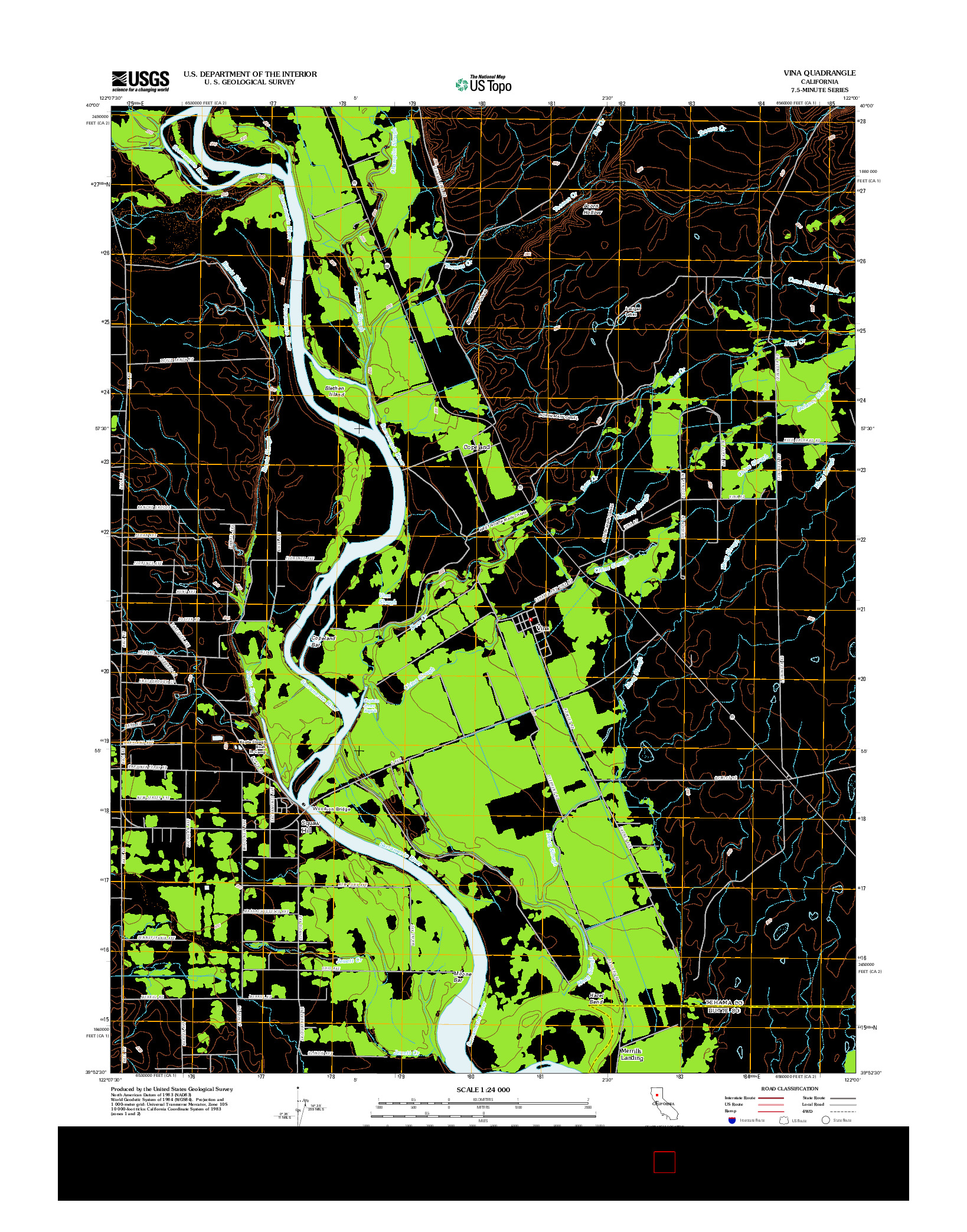 USGS US TOPO 7.5-MINUTE MAP FOR VINA, CA 2012