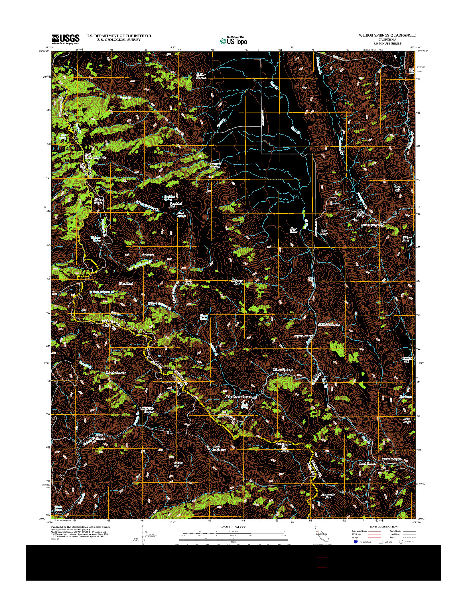 USGS US TOPO 7.5-MINUTE MAP FOR WILBUR SPRINGS, CA 2012