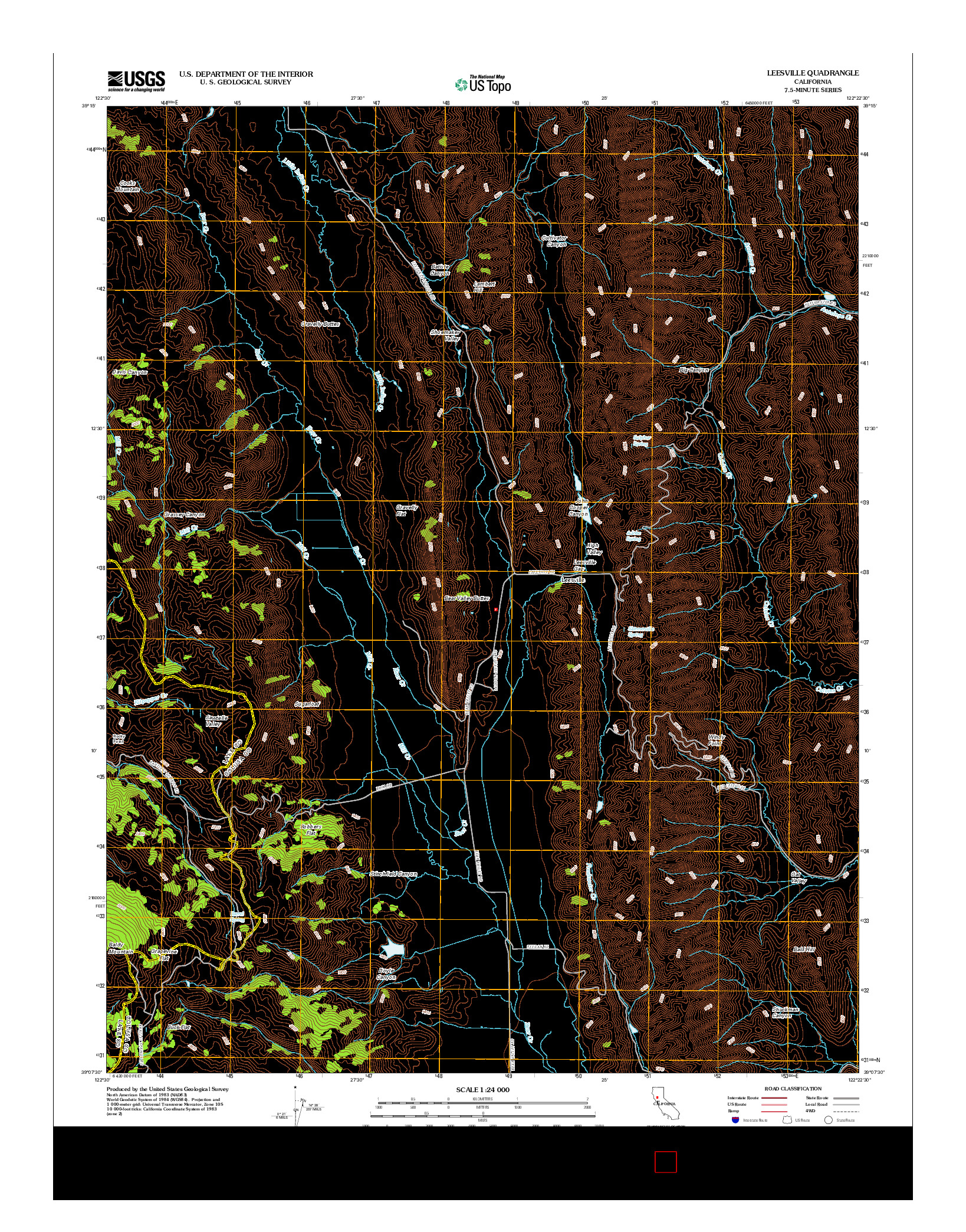 USGS US TOPO 7.5-MINUTE MAP FOR LEESVILLE, CA 2012