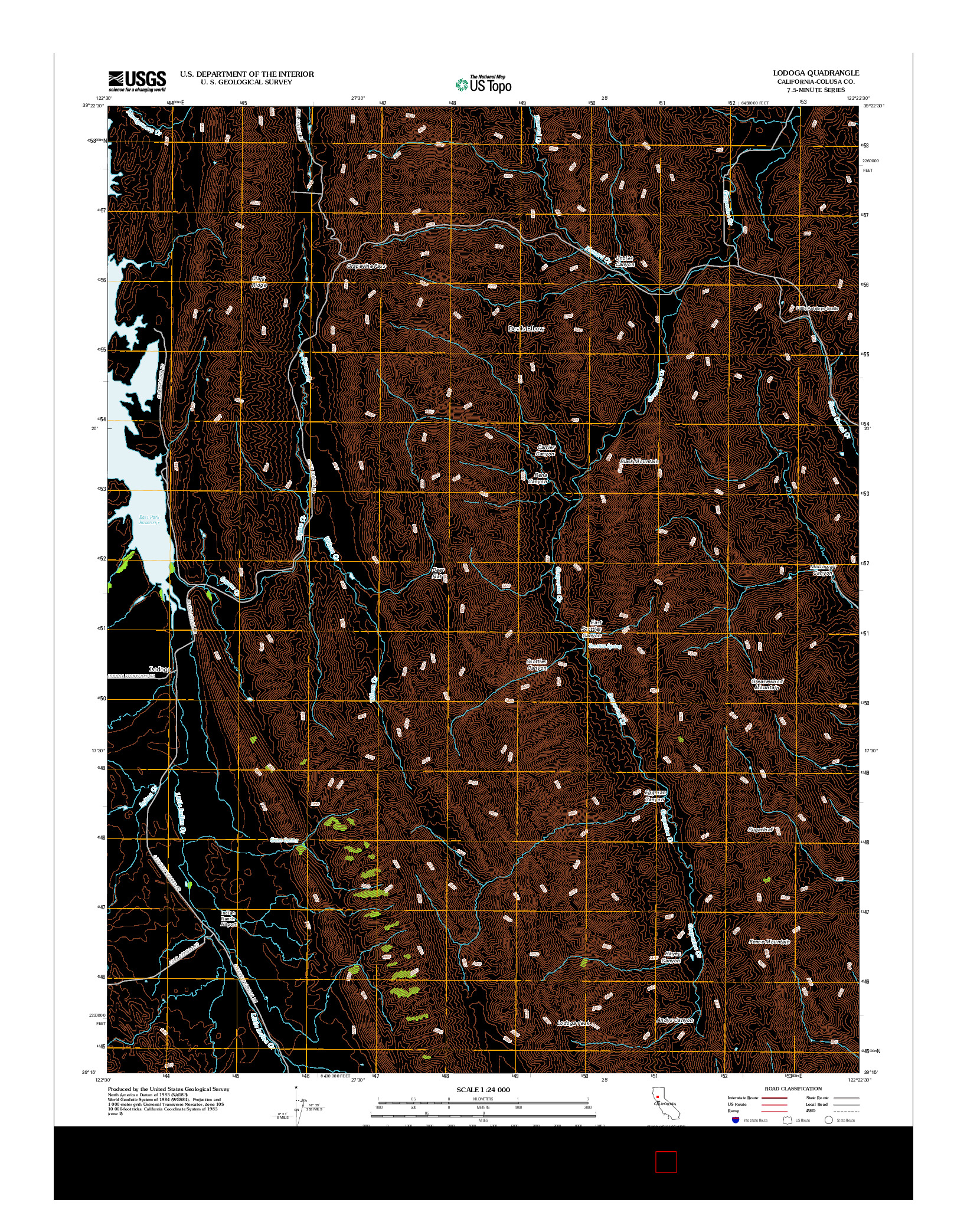 USGS US TOPO 7.5-MINUTE MAP FOR LODOGA, CA 2012