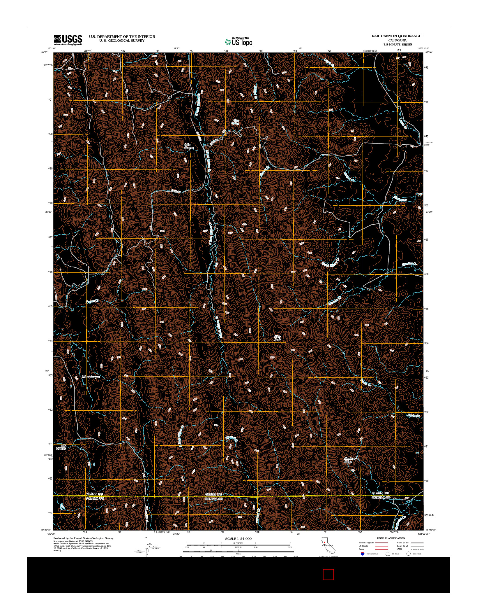 USGS US TOPO 7.5-MINUTE MAP FOR RAIL CANYON, CA 2012