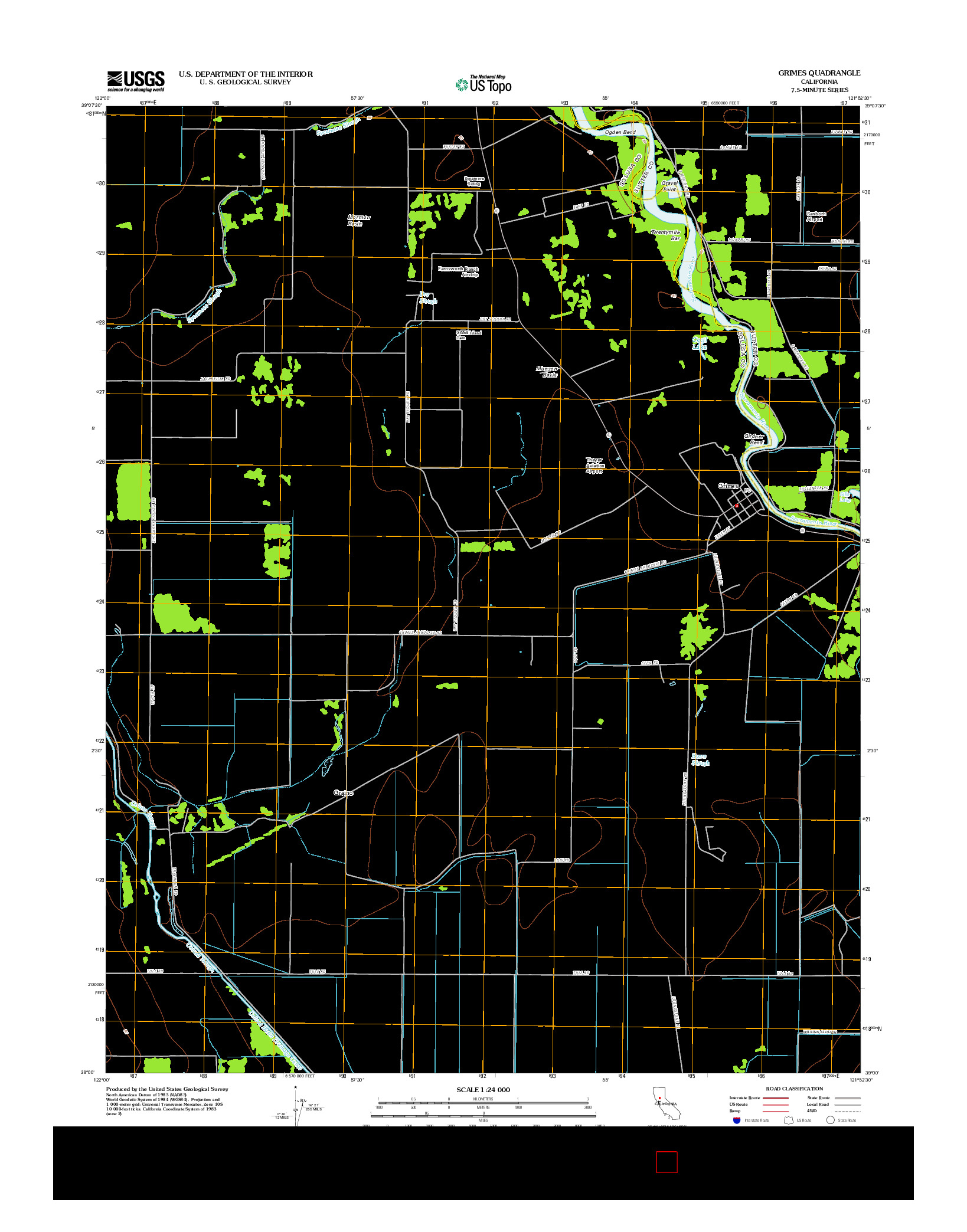 USGS US TOPO 7.5-MINUTE MAP FOR GRIMES, CA 2012