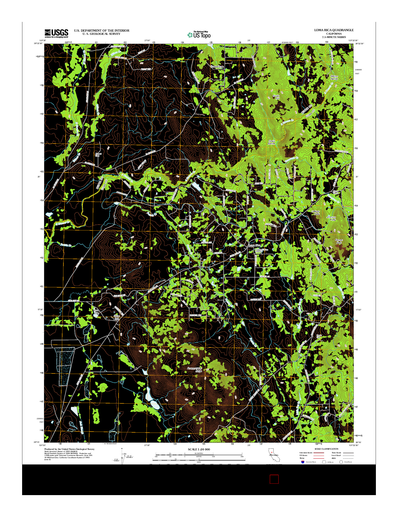 USGS US TOPO 7.5-MINUTE MAP FOR LOMA RICA, CA 2012