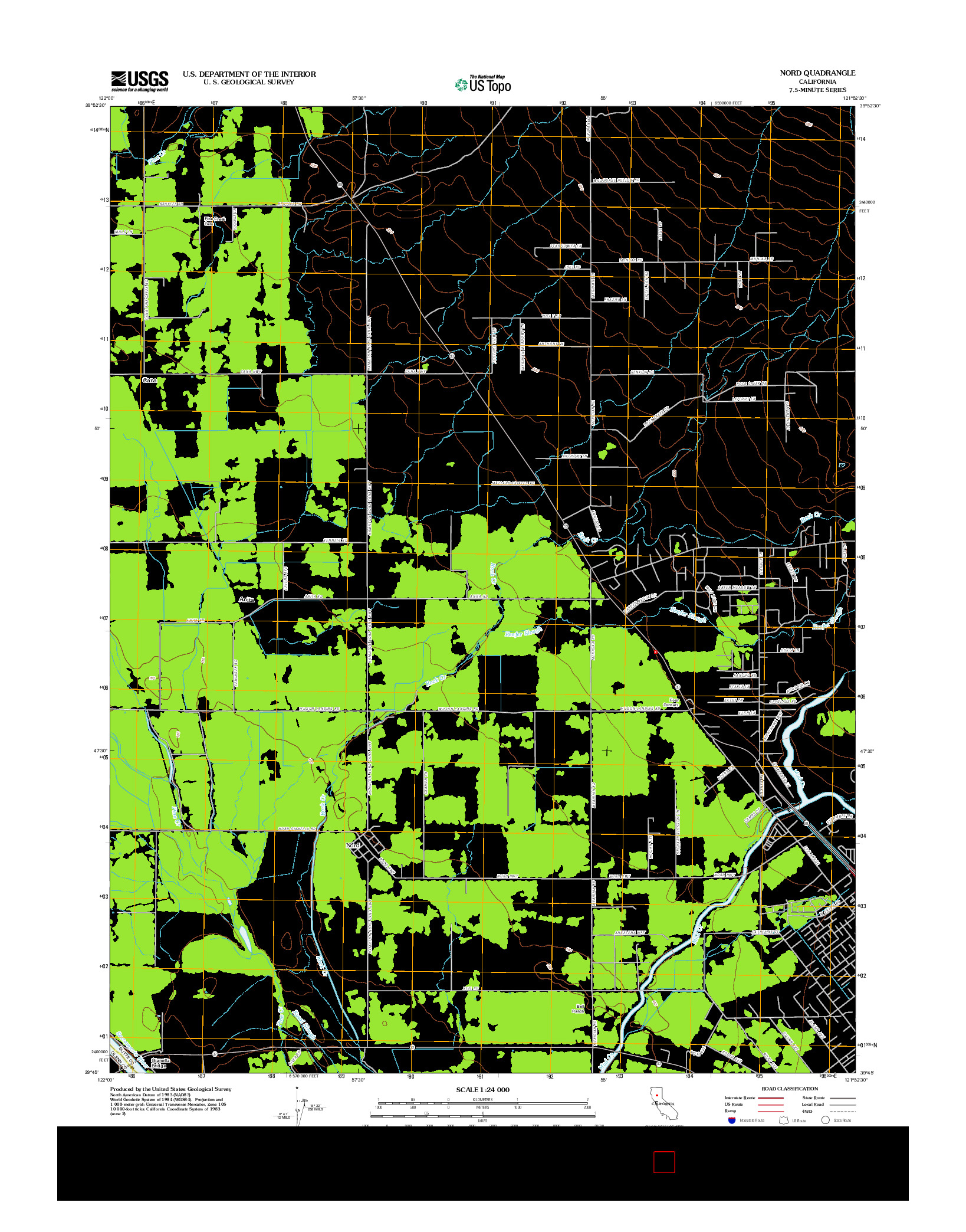 USGS US TOPO 7.5-MINUTE MAP FOR NORD, CA 2012