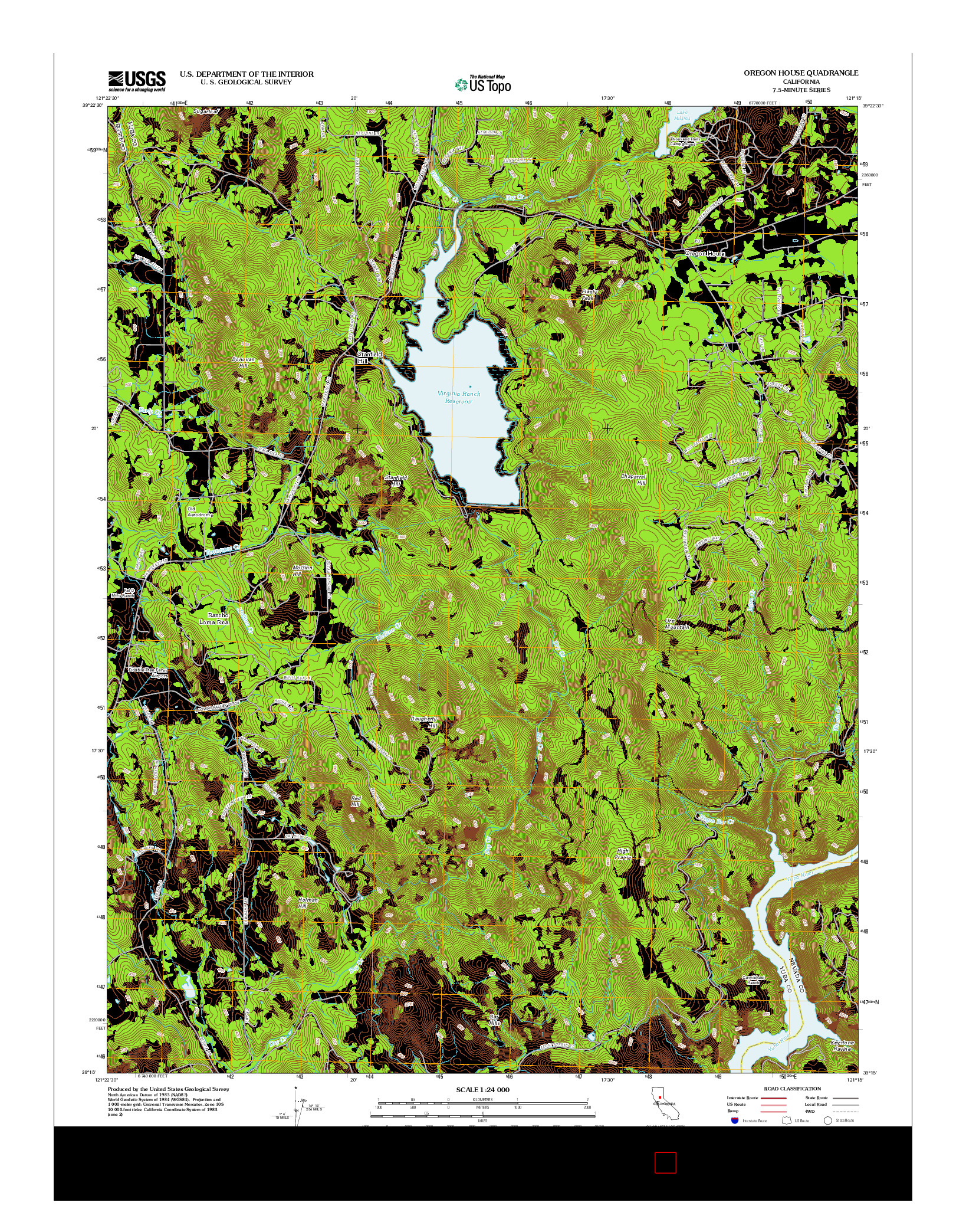USGS US TOPO 7.5-MINUTE MAP FOR OREGON HOUSE, CA 2012