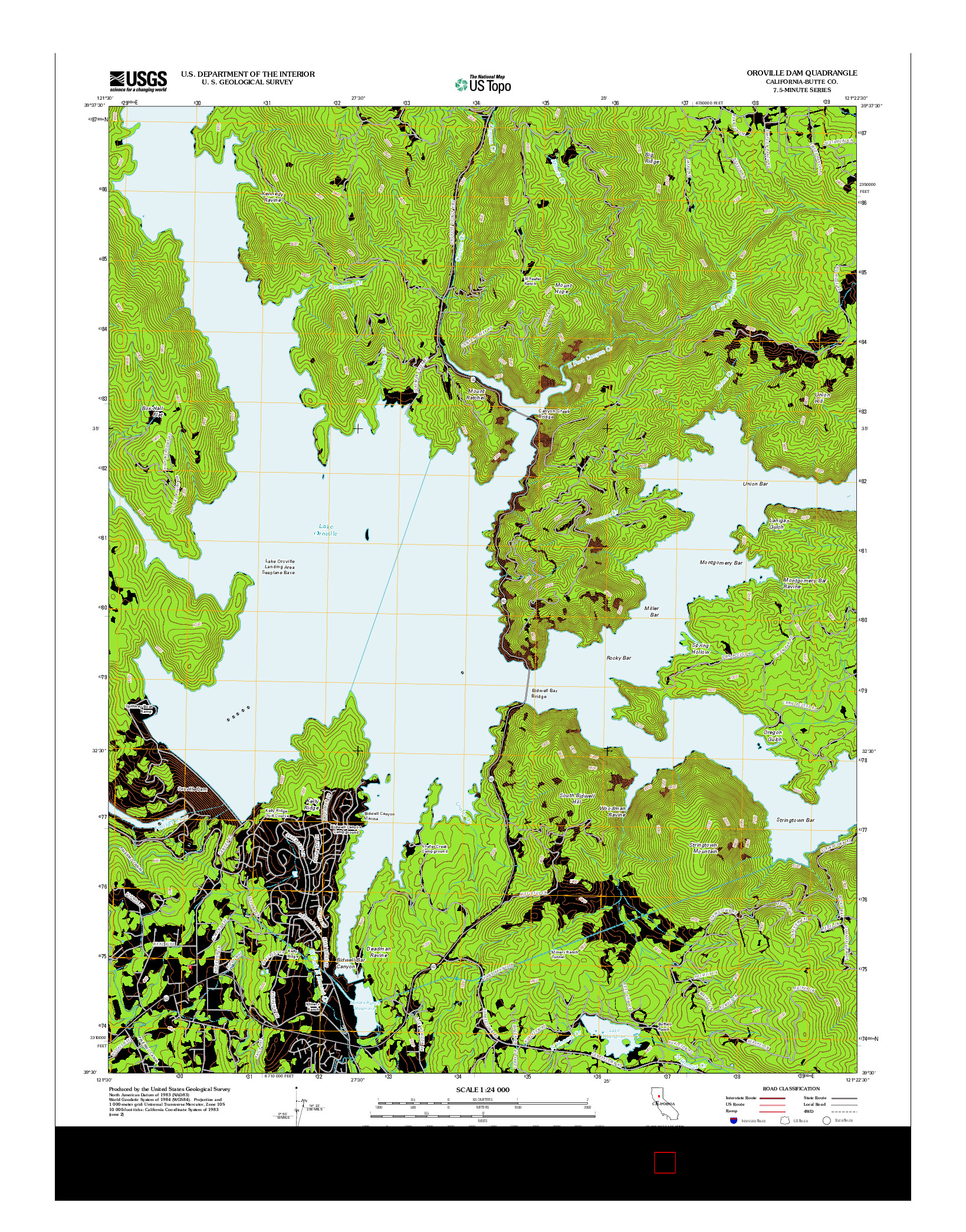 USGS US TOPO 7.5-MINUTE MAP FOR OROVILLE DAM, CA 2012