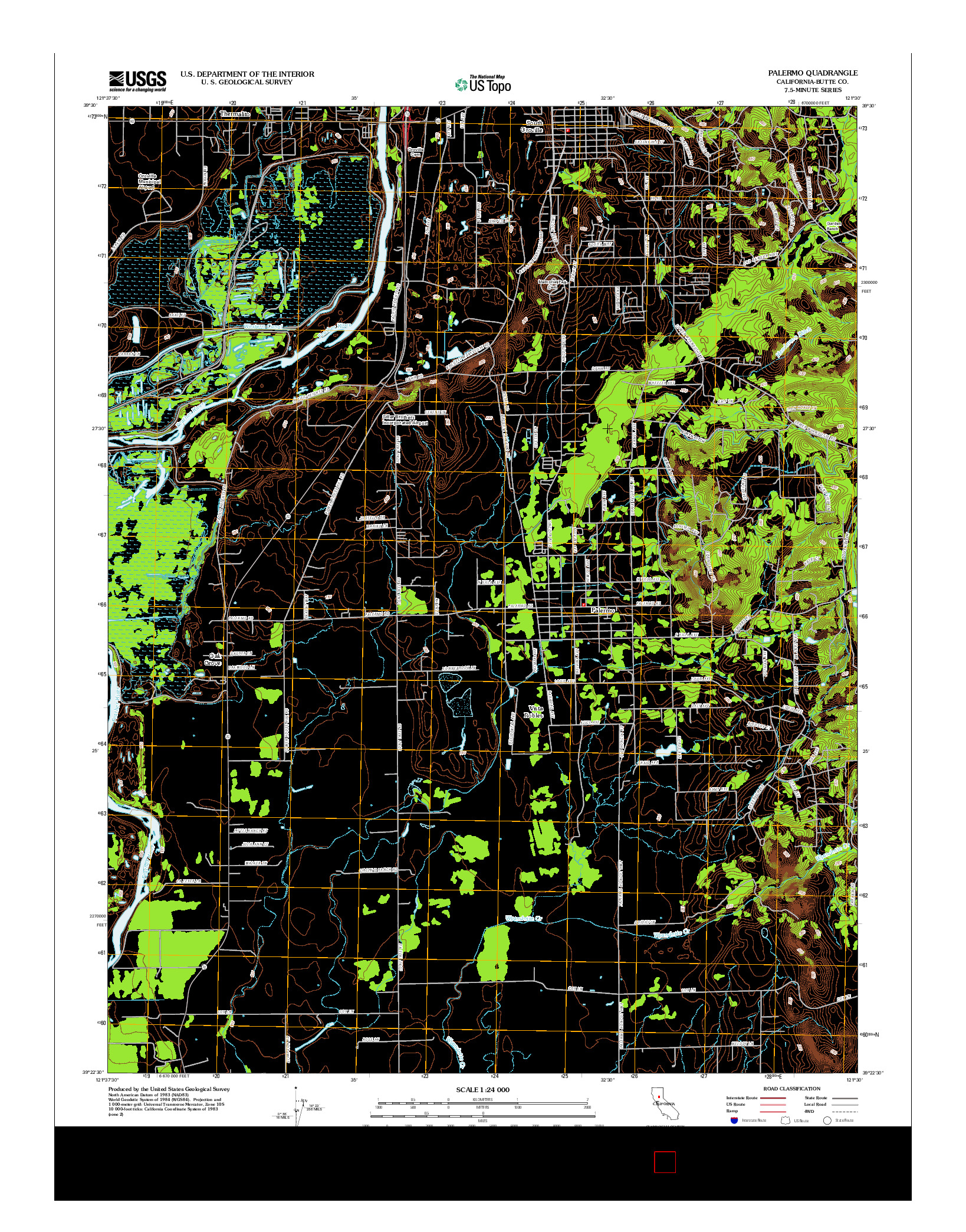 USGS US TOPO 7.5-MINUTE MAP FOR PALERMO, CA 2012