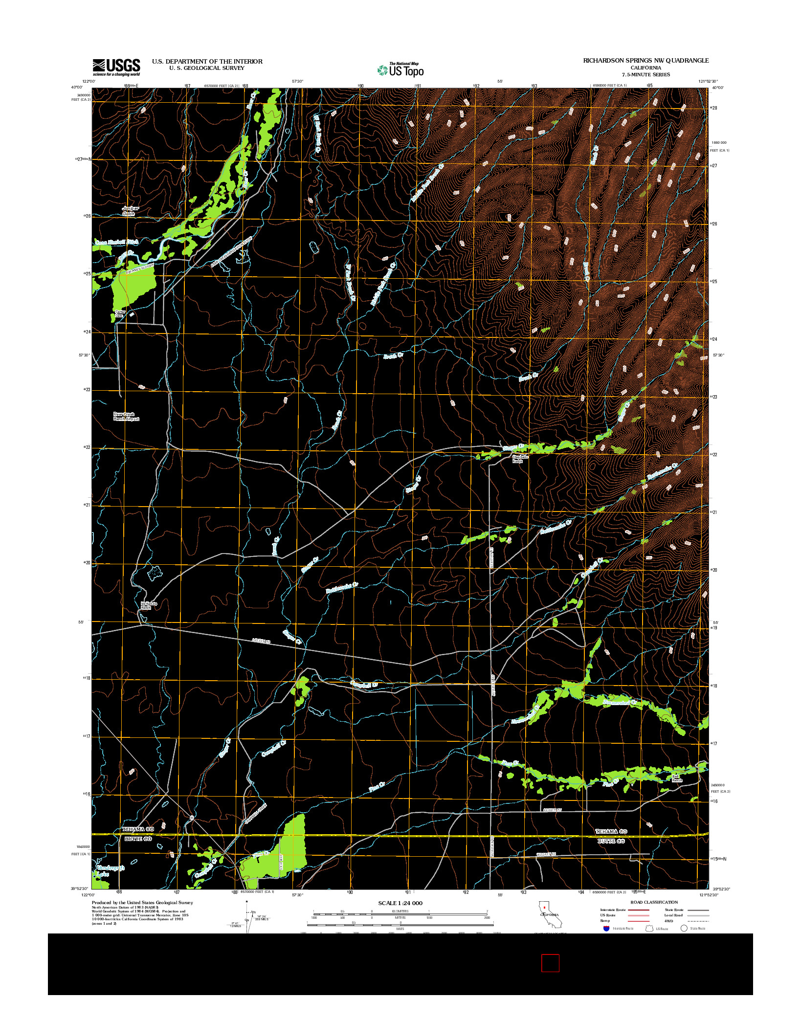 USGS US TOPO 7.5-MINUTE MAP FOR RICHARDSON SPRINGS NW, CA 2012