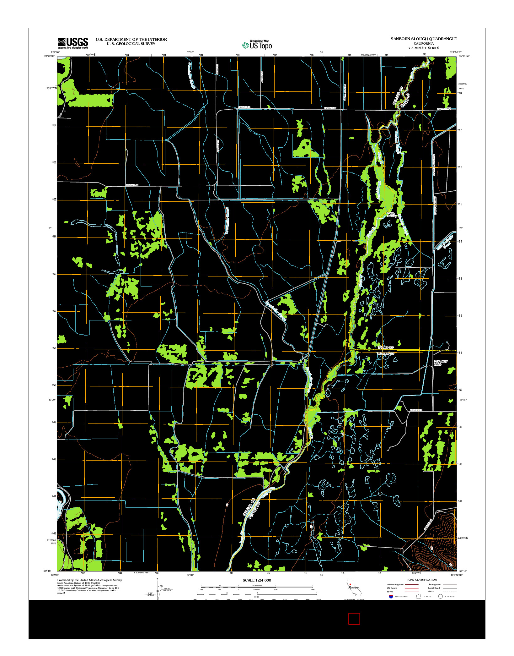 USGS US TOPO 7.5-MINUTE MAP FOR SANBORN SLOUGH, CA 2012