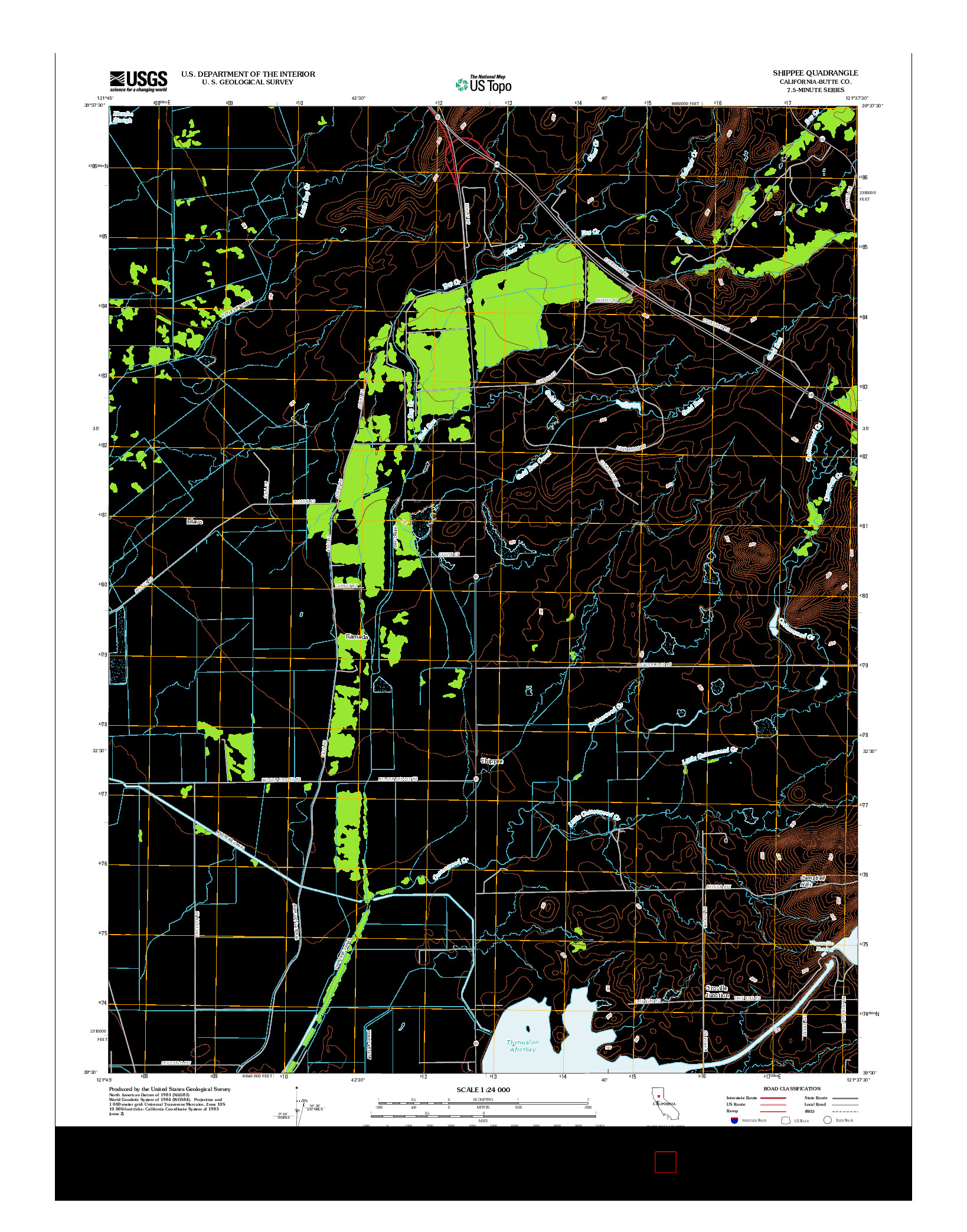 USGS US TOPO 7.5-MINUTE MAP FOR SHIPPEE, CA 2012