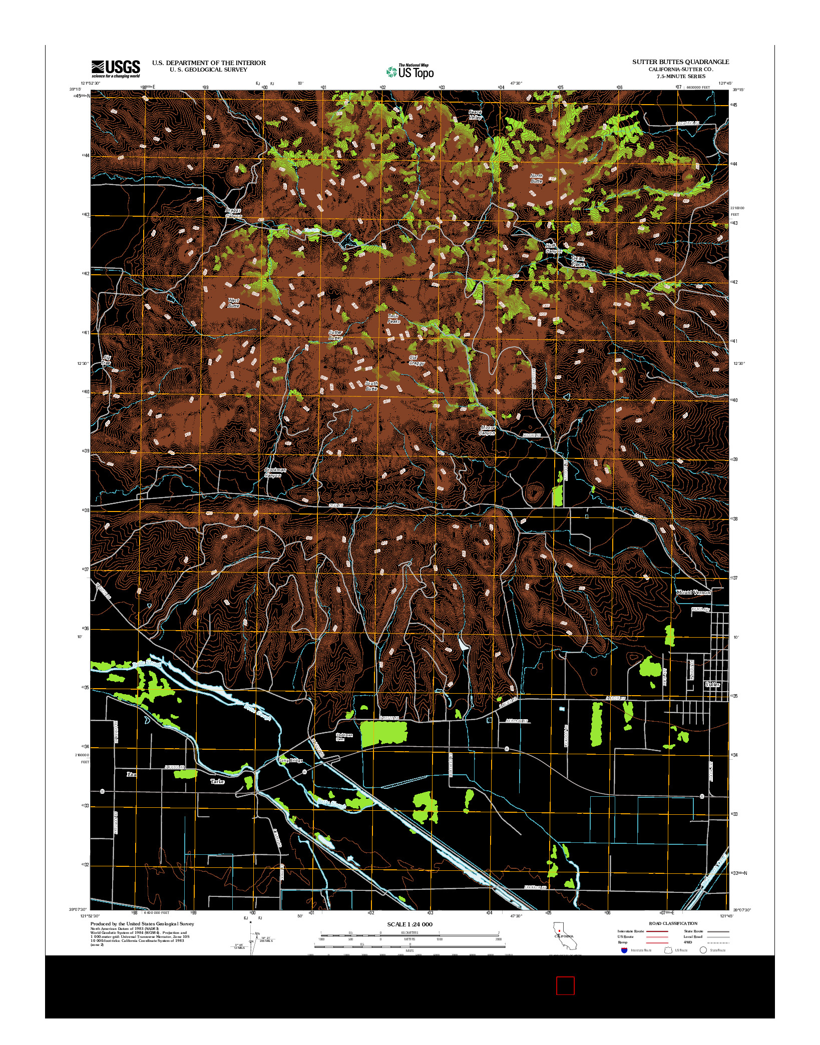 USGS US TOPO 7.5-MINUTE MAP FOR SUTTER BUTTES, CA 2012