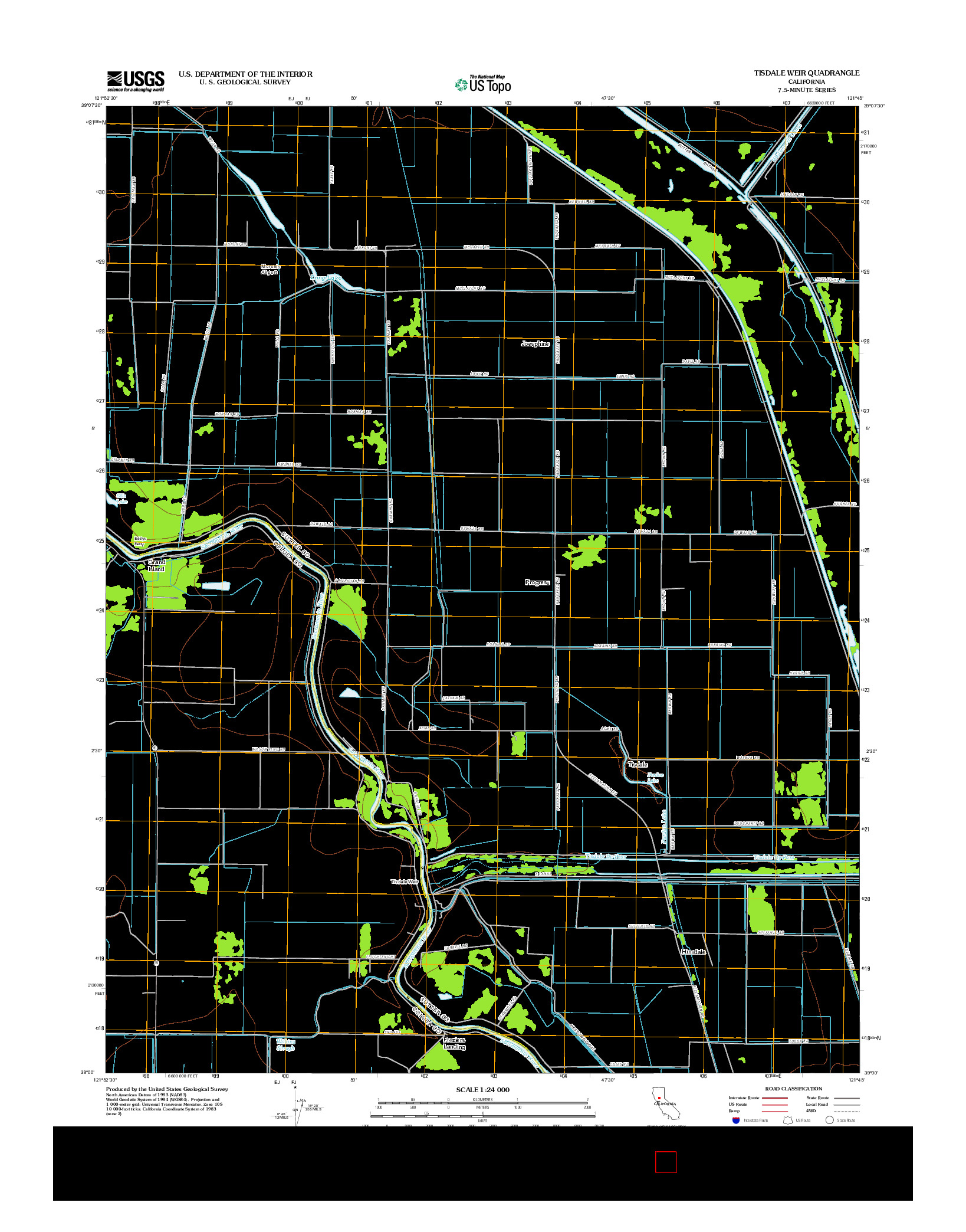 USGS US TOPO 7.5-MINUTE MAP FOR TISDALE WEIR, CA 2012