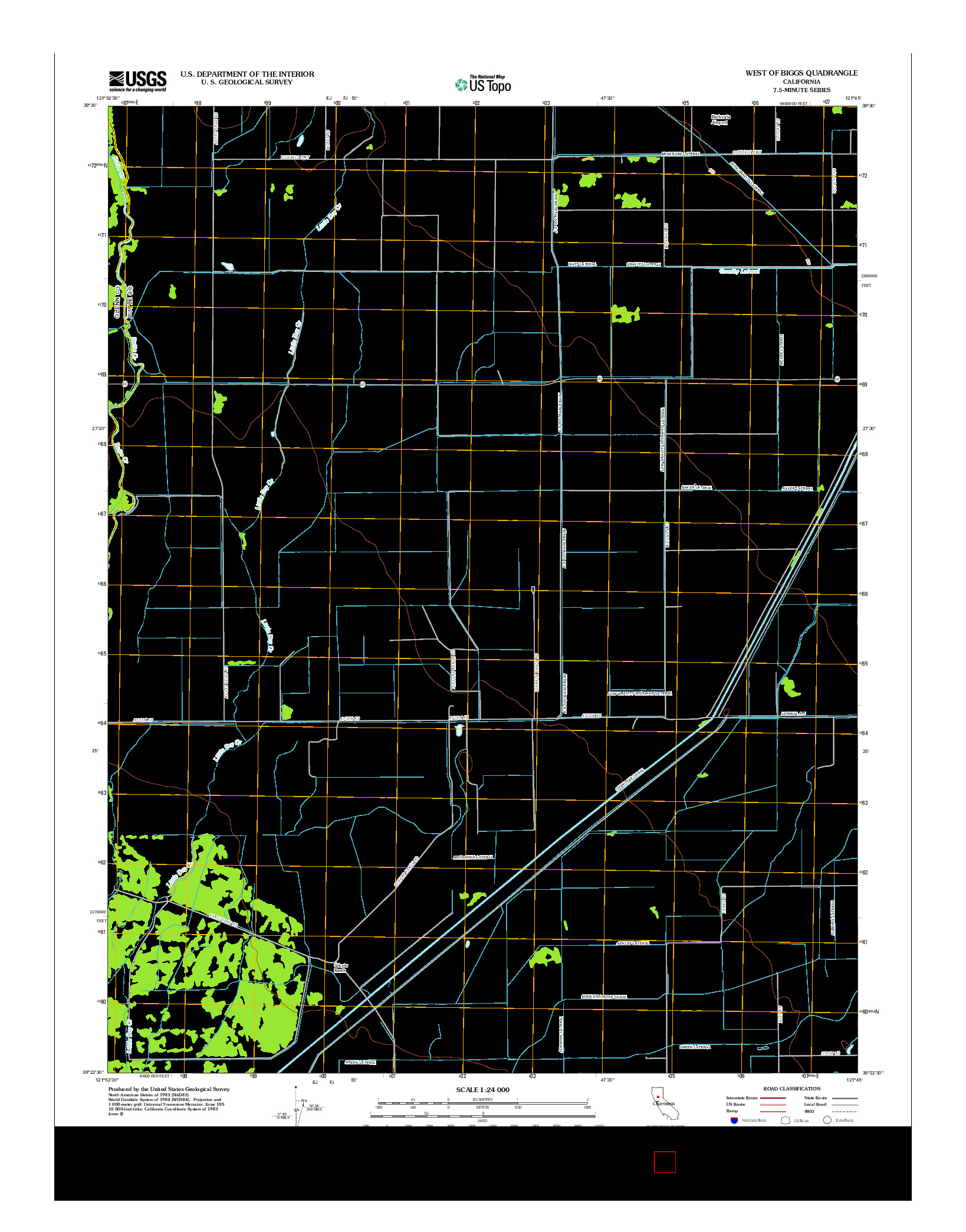 USGS US TOPO 7.5-MINUTE MAP FOR WEST OF BIGGS, CA 2012