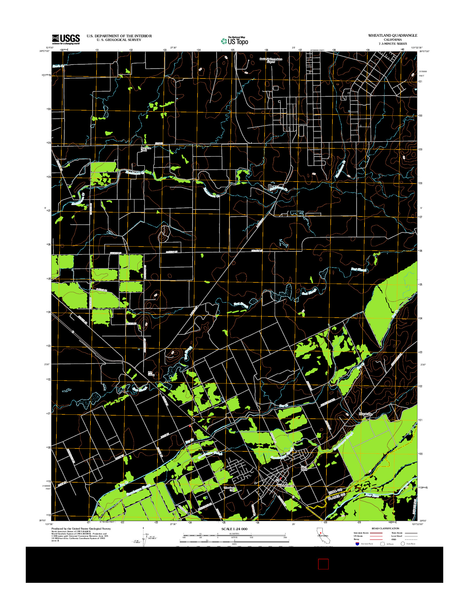 USGS US TOPO 7.5-MINUTE MAP FOR WHEATLAND, CA 2012