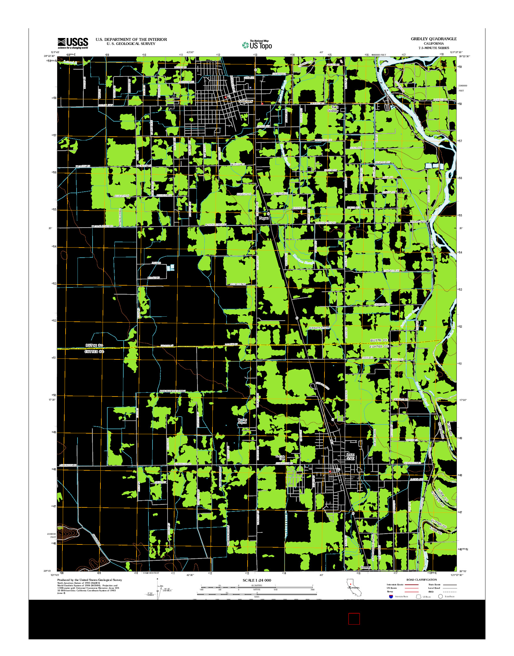 USGS US TOPO 7.5-MINUTE MAP FOR GRIDLEY, CA 2012