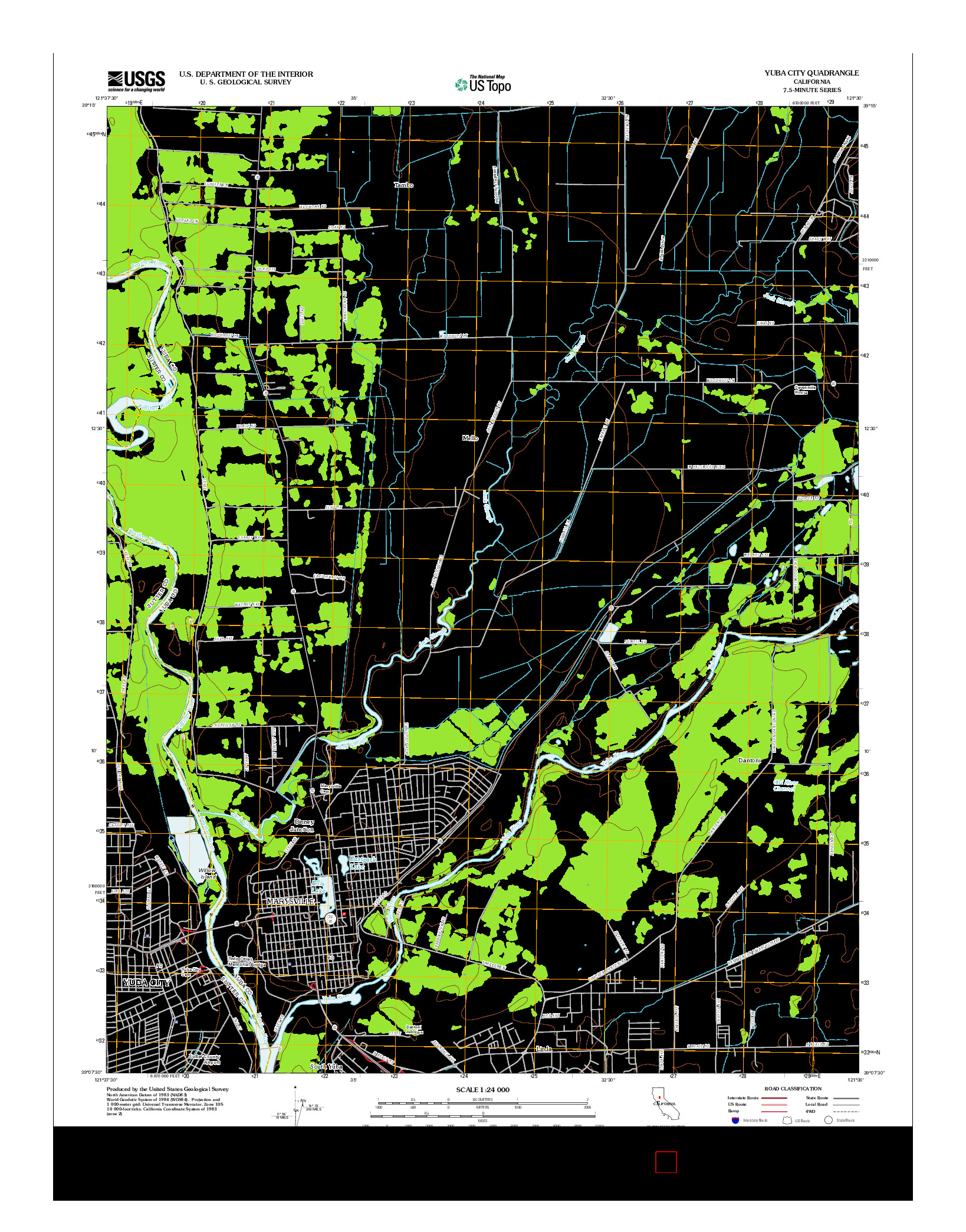 USGS US TOPO 7.5-MINUTE MAP FOR YUBA CITY, CA 2012