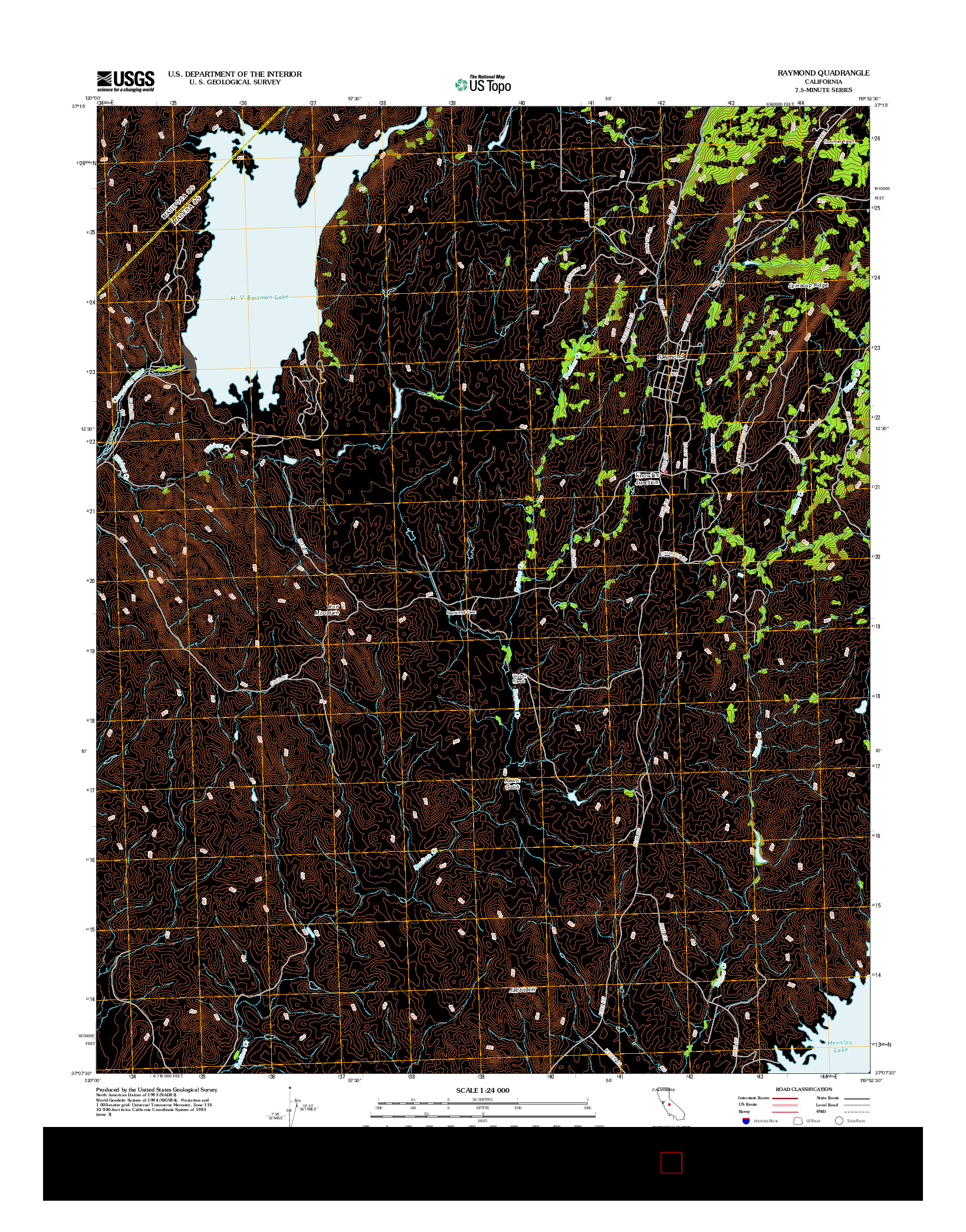 USGS US TOPO 7.5-MINUTE MAP FOR RAYMOND, CA 2012