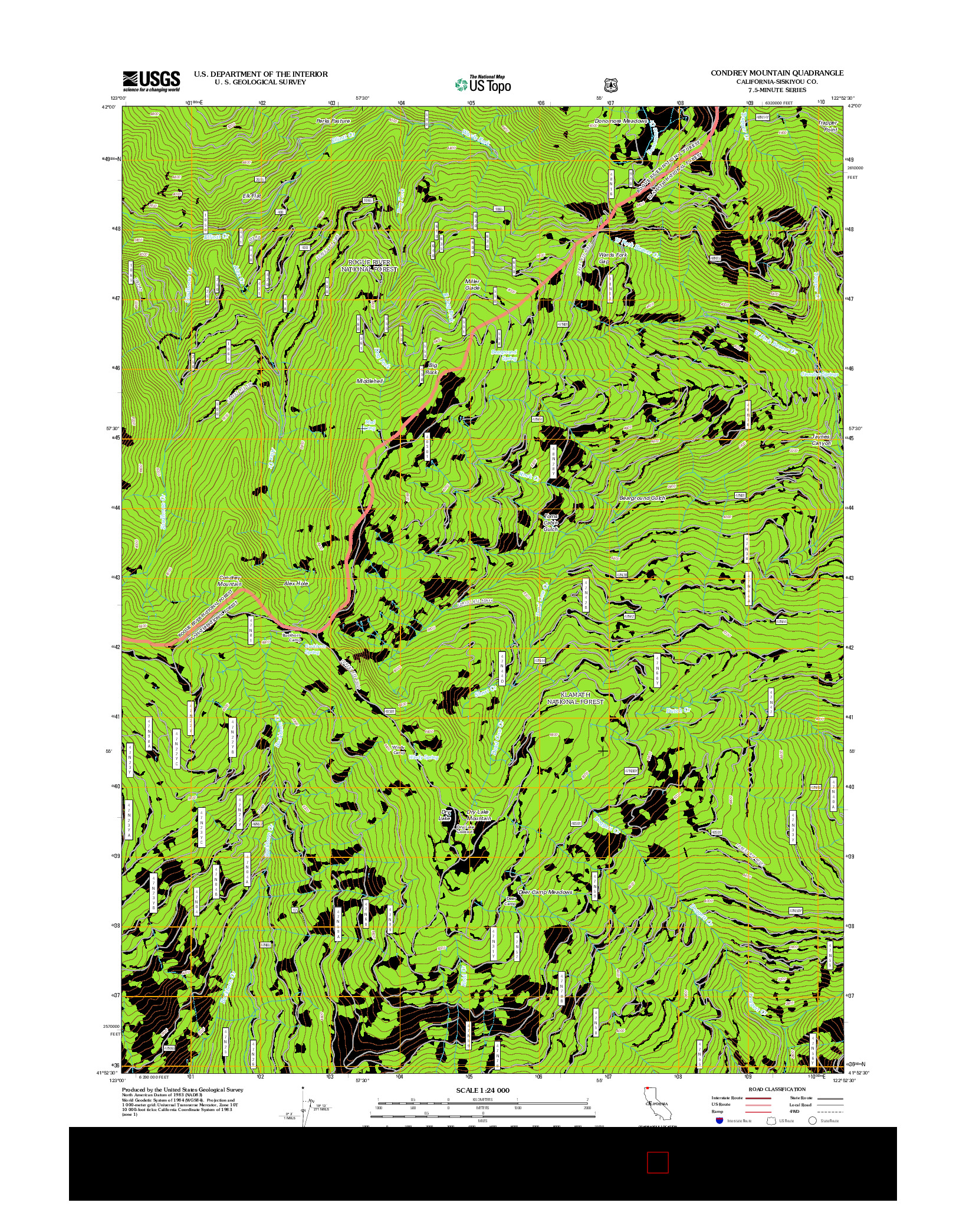 USGS US TOPO 7.5-MINUTE MAP FOR CONDREY MOUNTAIN, CA 2012