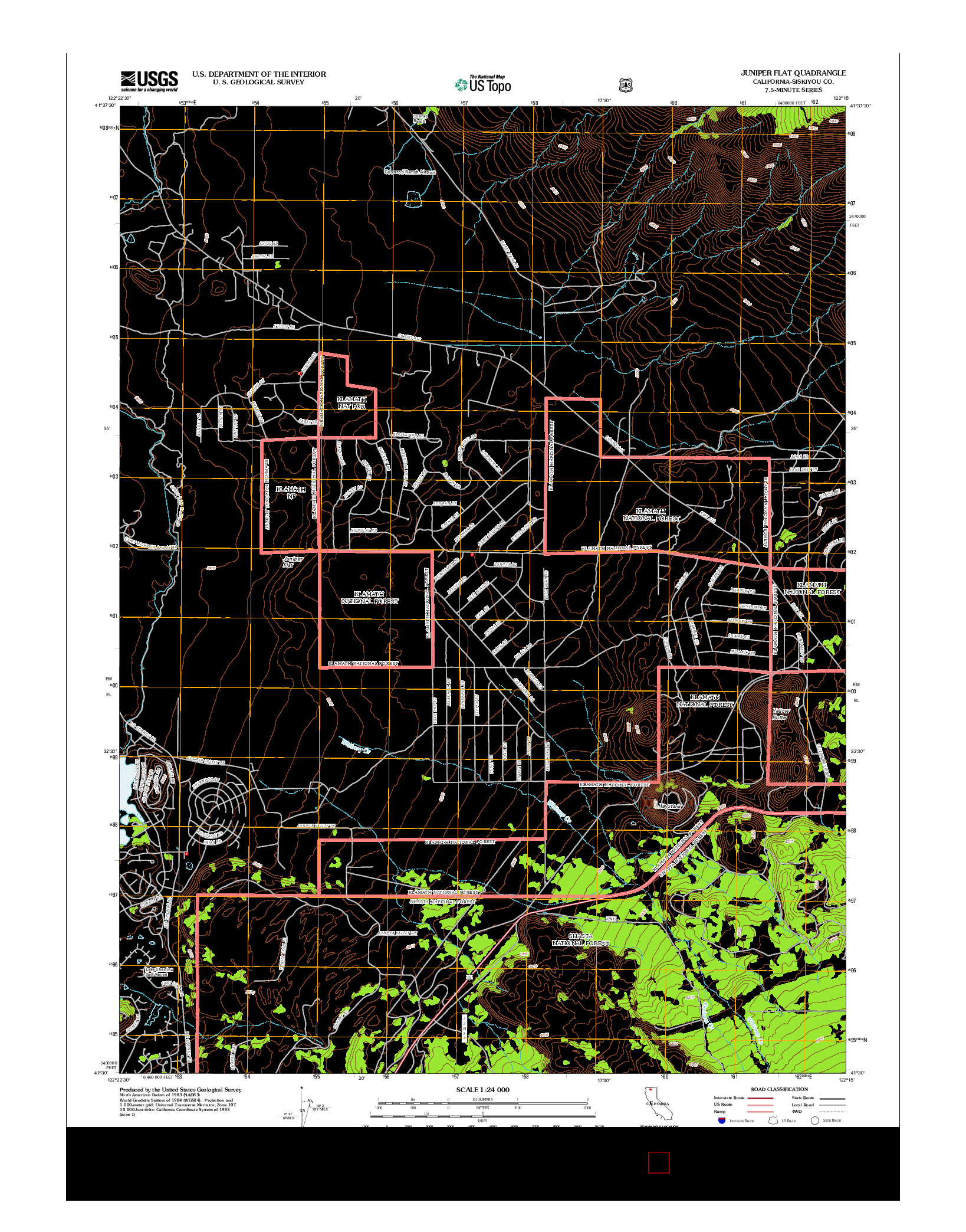 USGS US TOPO 7.5-MINUTE MAP FOR JUNIPER FLAT, CA 2012