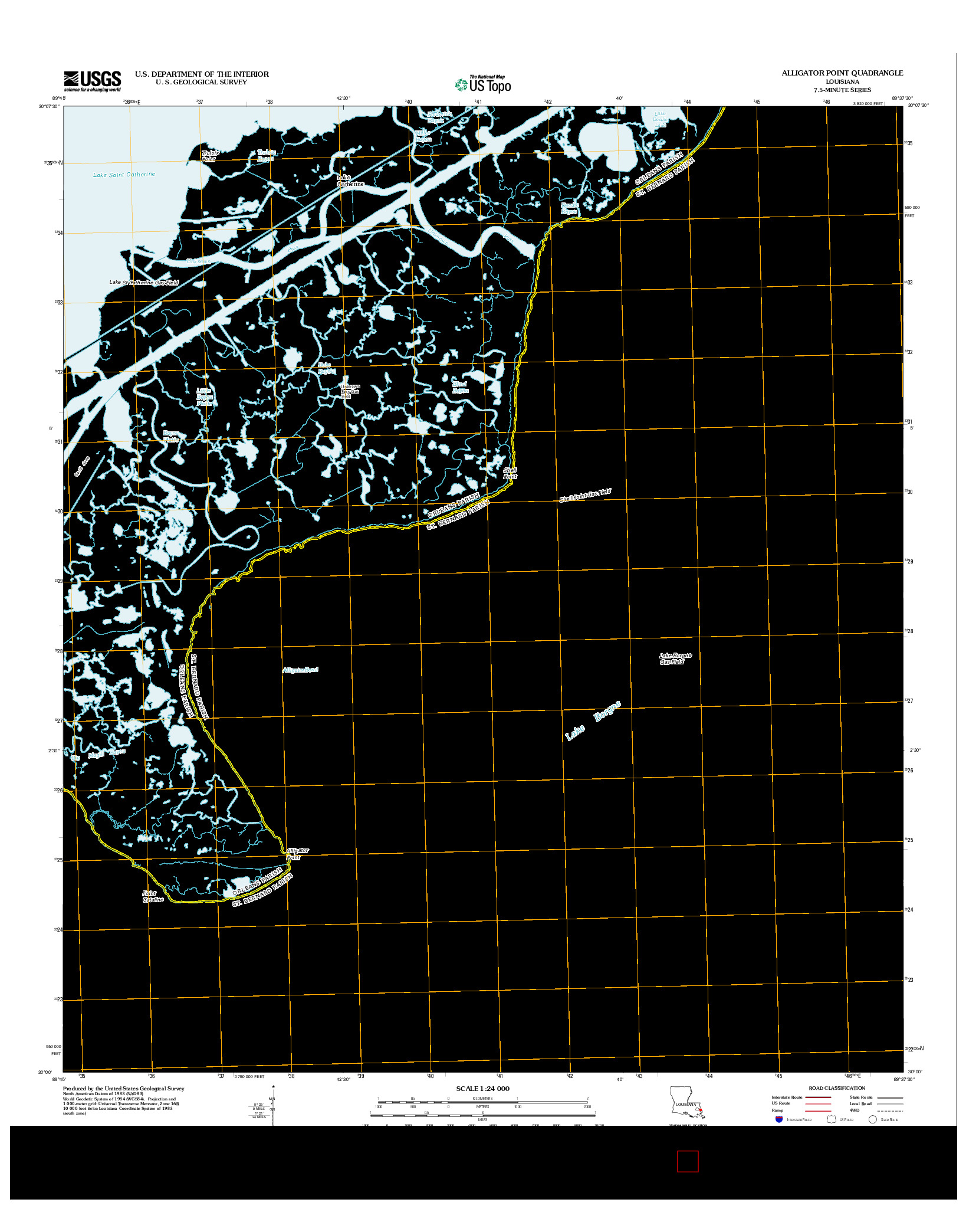 USGS US TOPO 7.5-MINUTE MAP FOR ALLIGATOR POINT, LA 2012