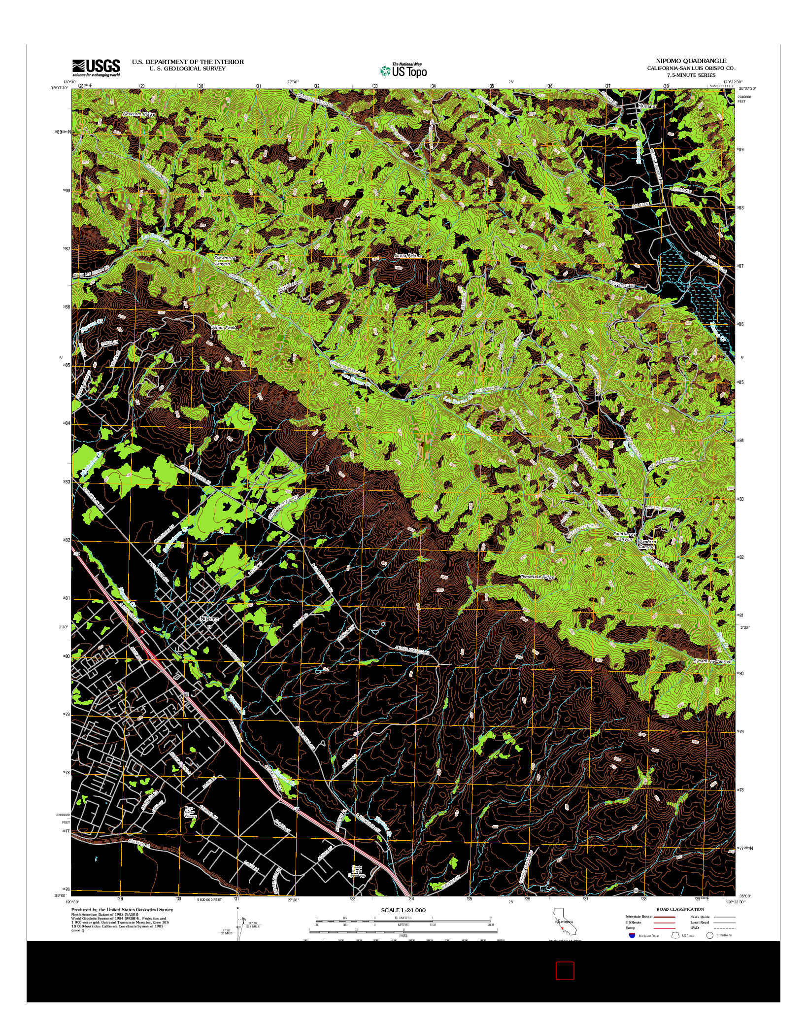 USGS US TOPO 7.5-MINUTE MAP FOR NIPOMO, CA 2012