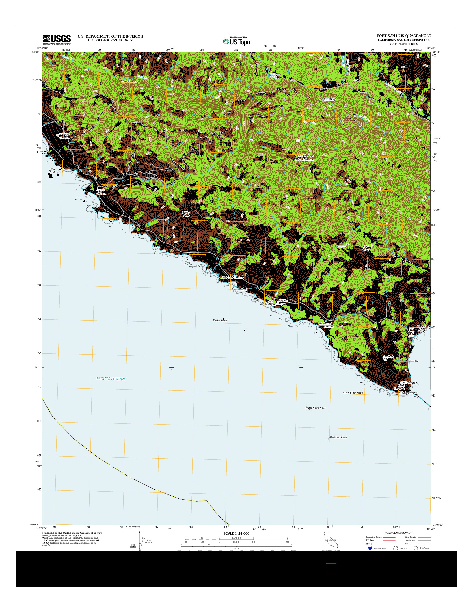 USGS US TOPO 7.5-MINUTE MAP FOR PORT SAN LUIS, CA 2012