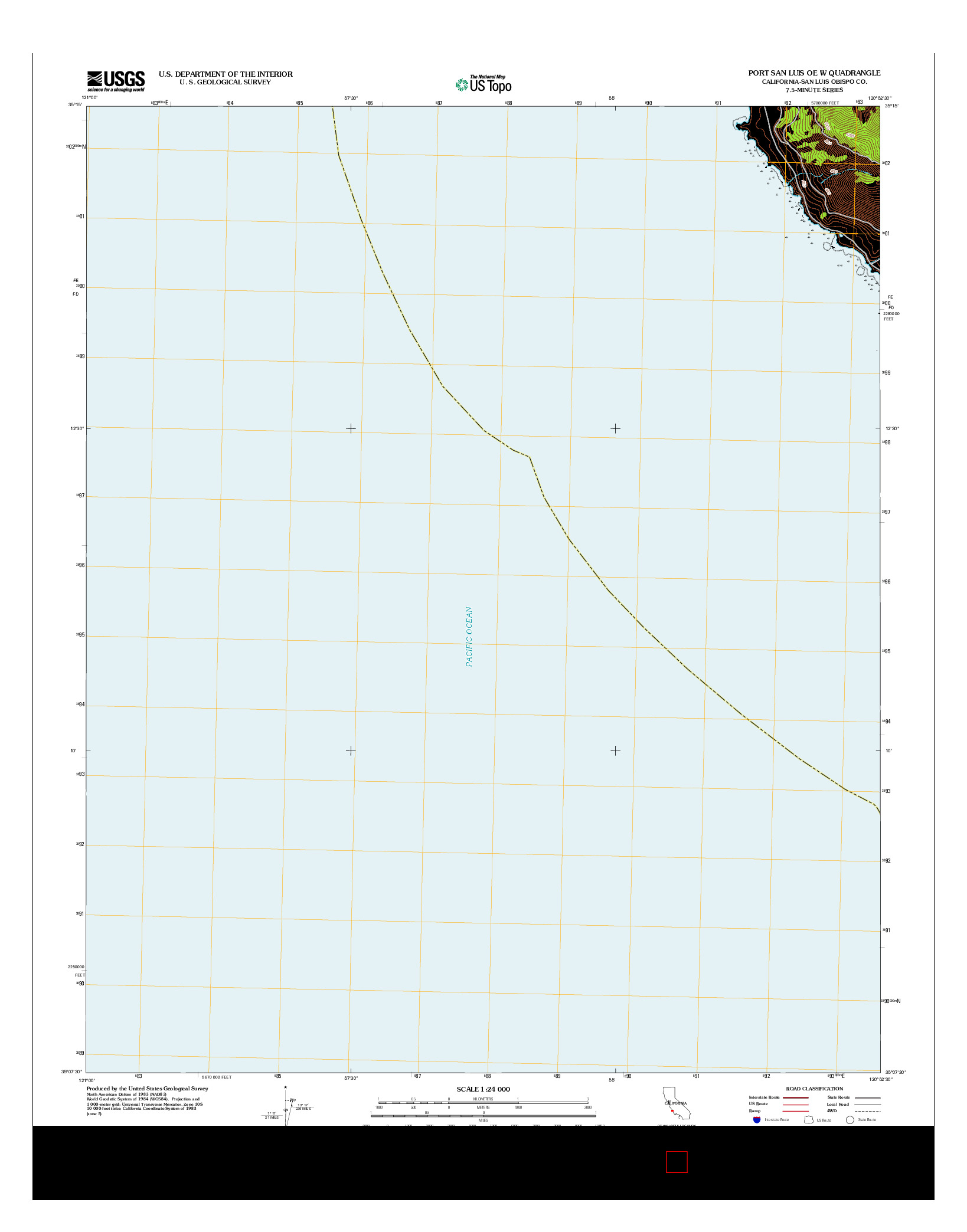 USGS US TOPO 7.5-MINUTE MAP FOR PORT SAN LUIS OE W, CA 2012