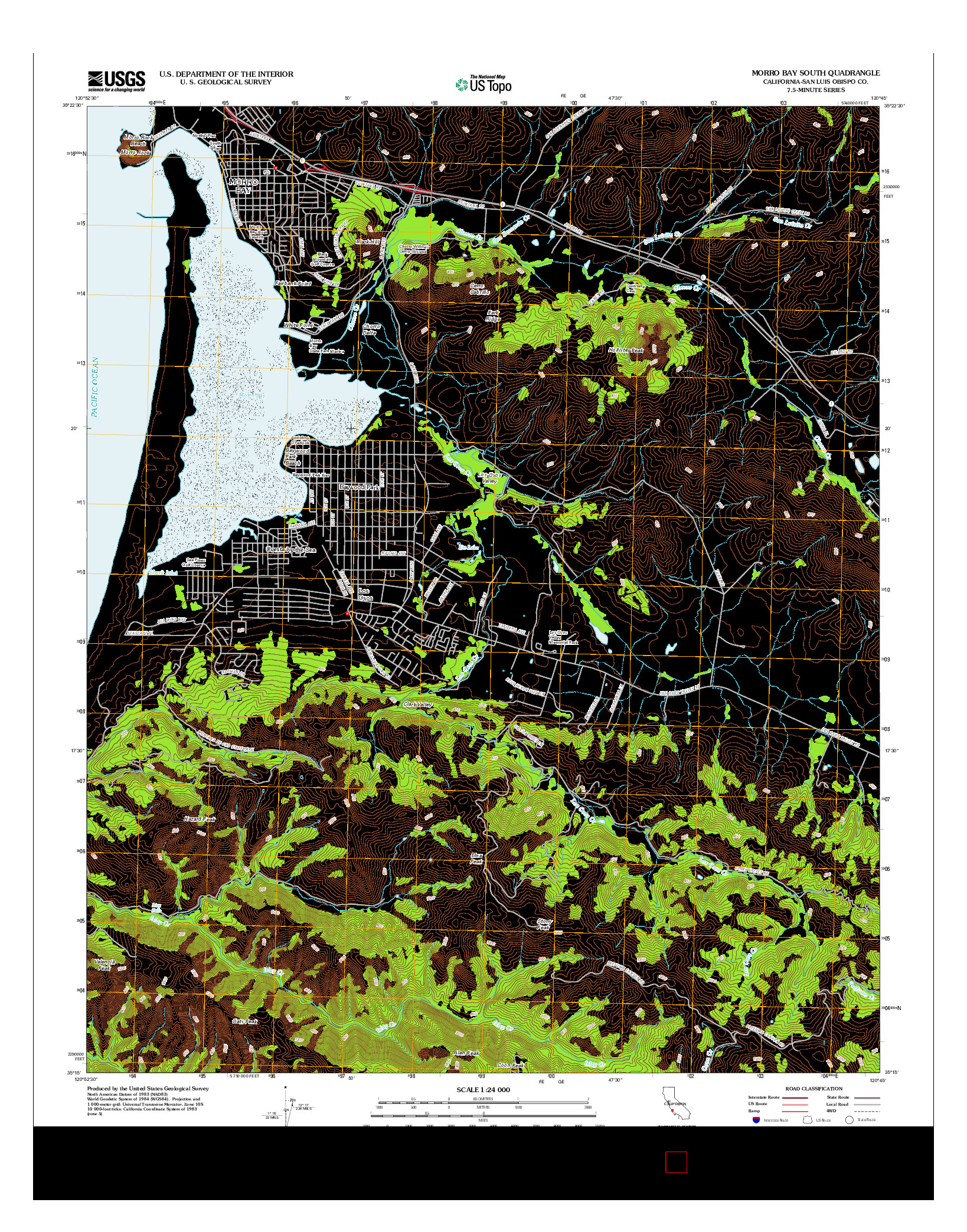 USGS US TOPO 7.5-MINUTE MAP FOR MORRO BAY SOUTH, CA 2012