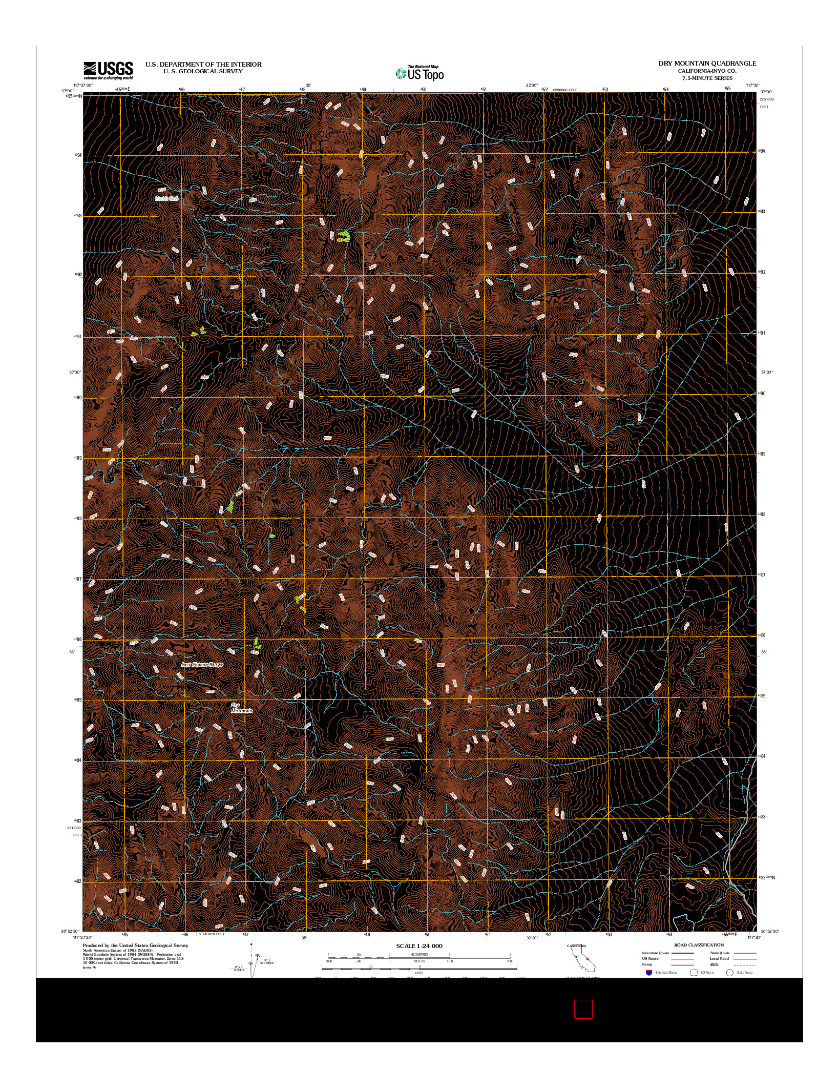 USGS US TOPO 7.5-MINUTE MAP FOR DRY MOUNTAIN, CA 2012